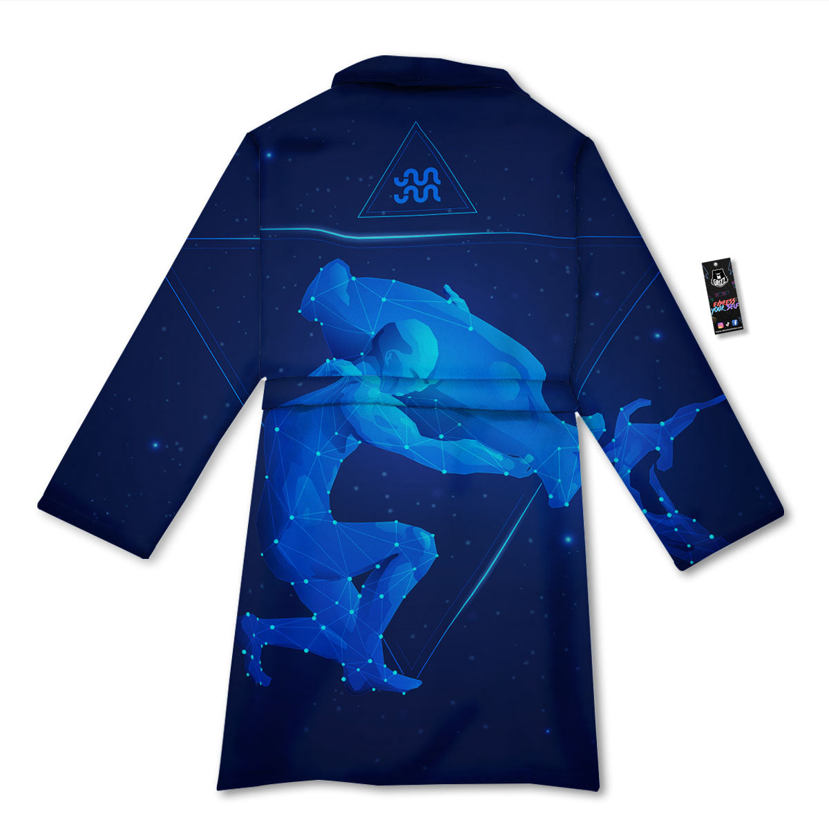 Astrological And Aquarius Signs Print Bathrobe-grizzshop