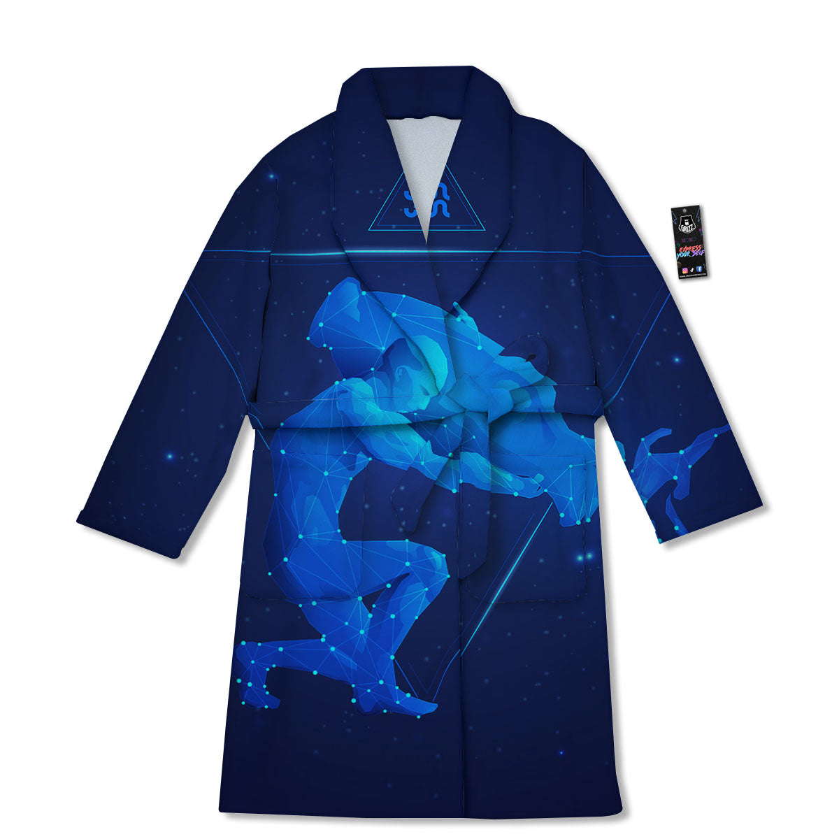 Astrological And Aquarius Signs Print Bathrobe-grizzshop