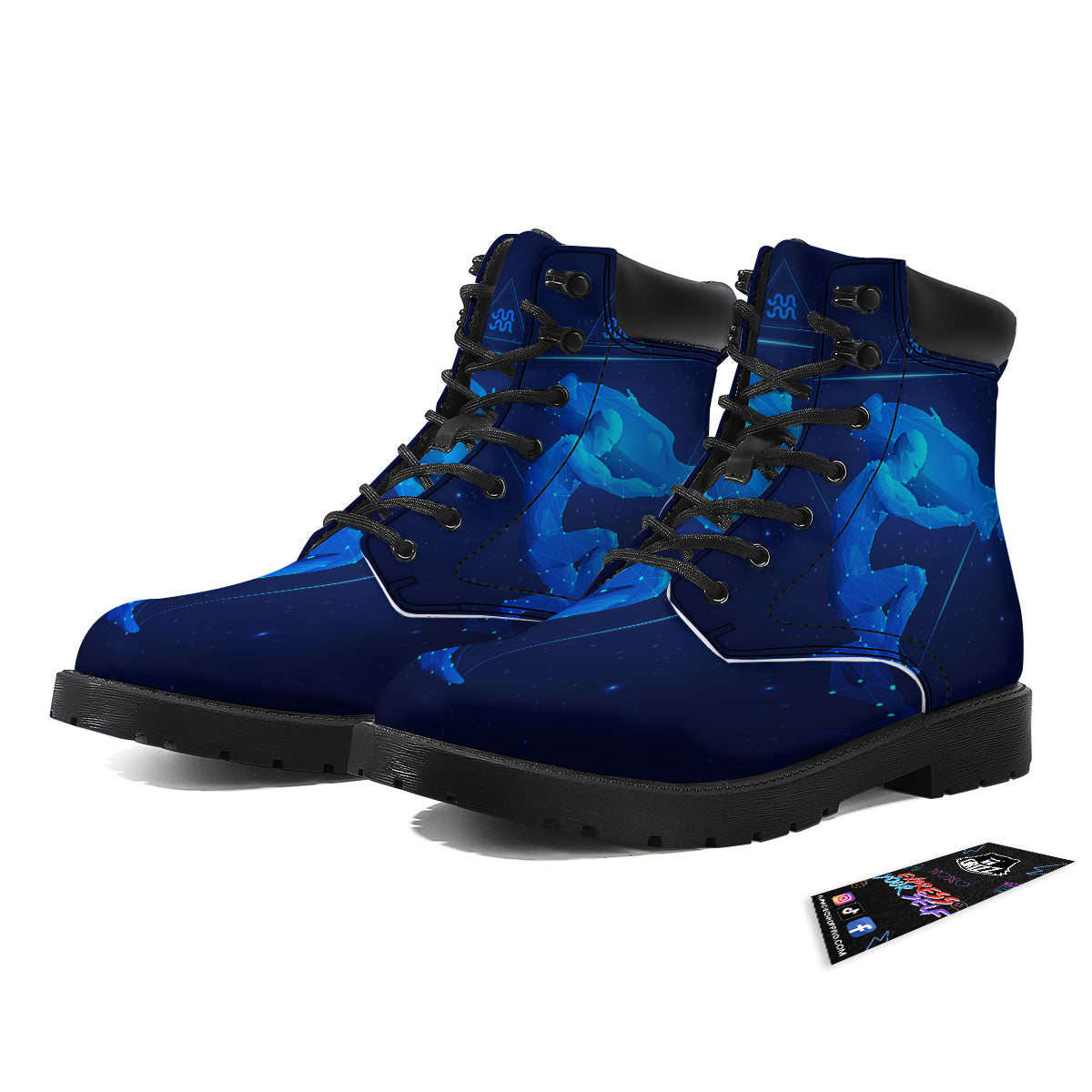 Astrological And Aquarius Signs Print Boots-grizzshop
