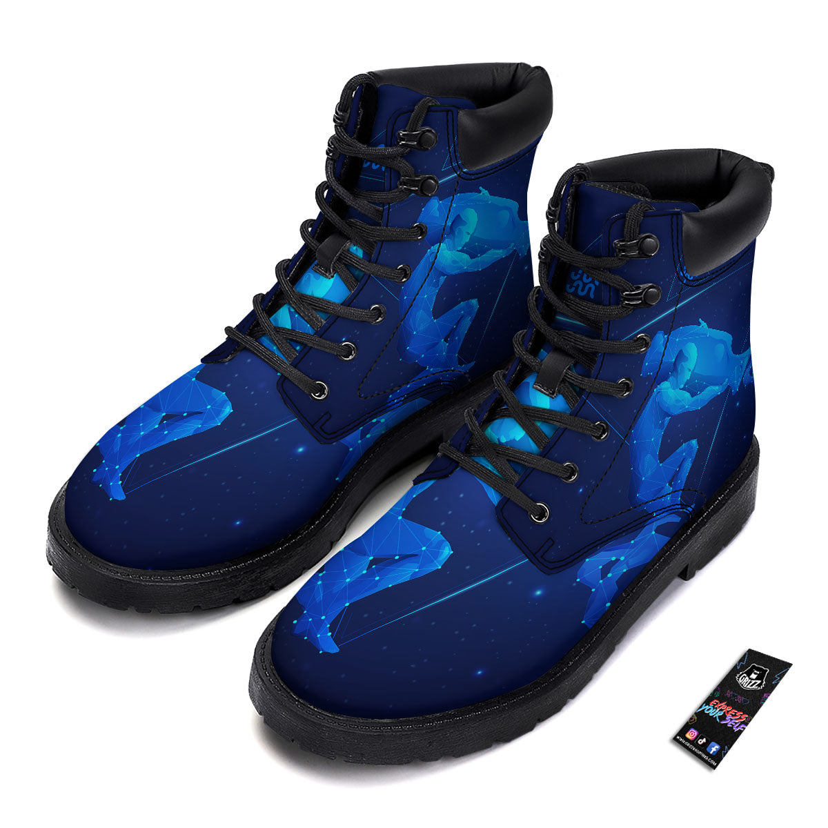 Astrological And Aquarius Signs Print Boots-grizzshop