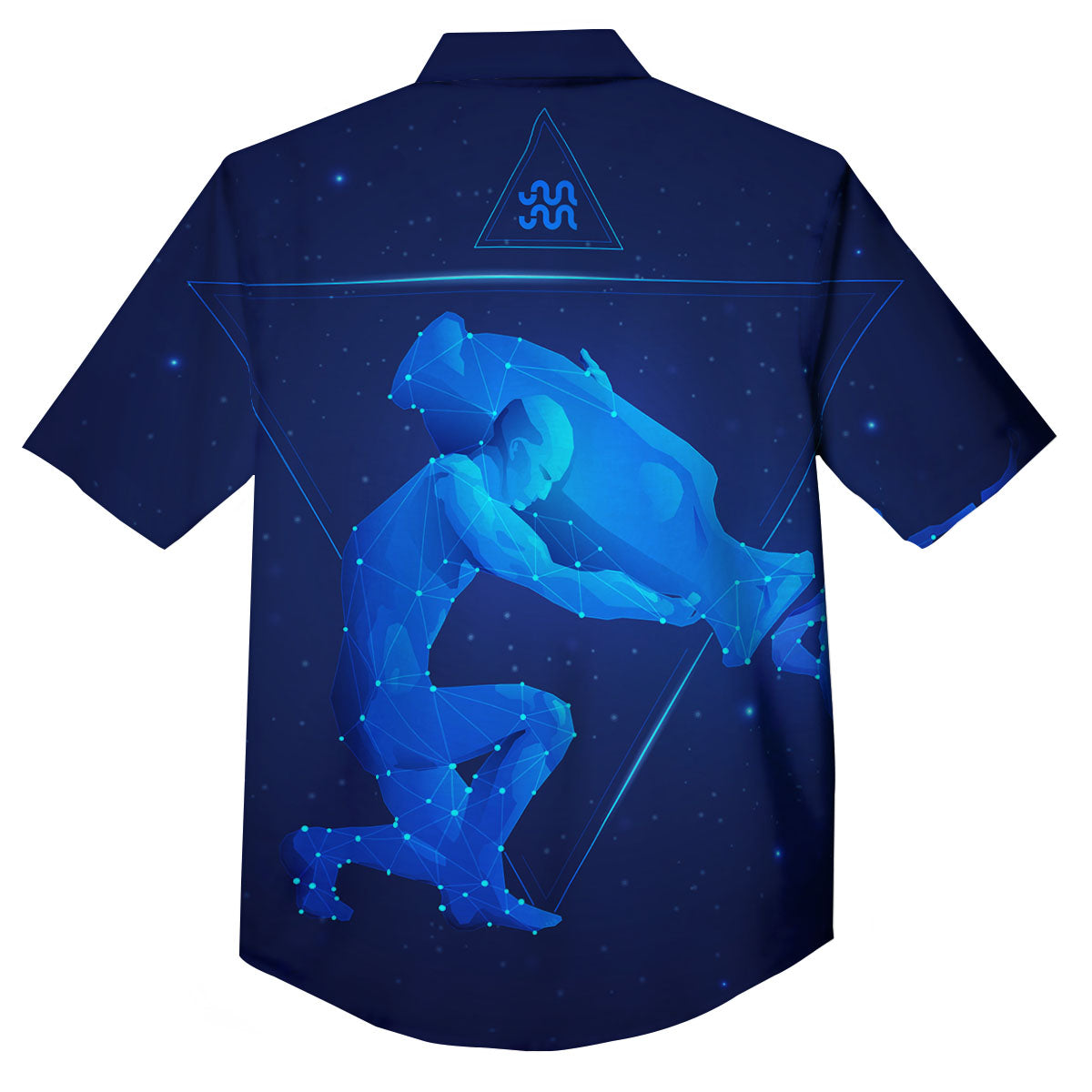 Astrological And Aquarius Signs Print Button Up Shirt-grizzshop