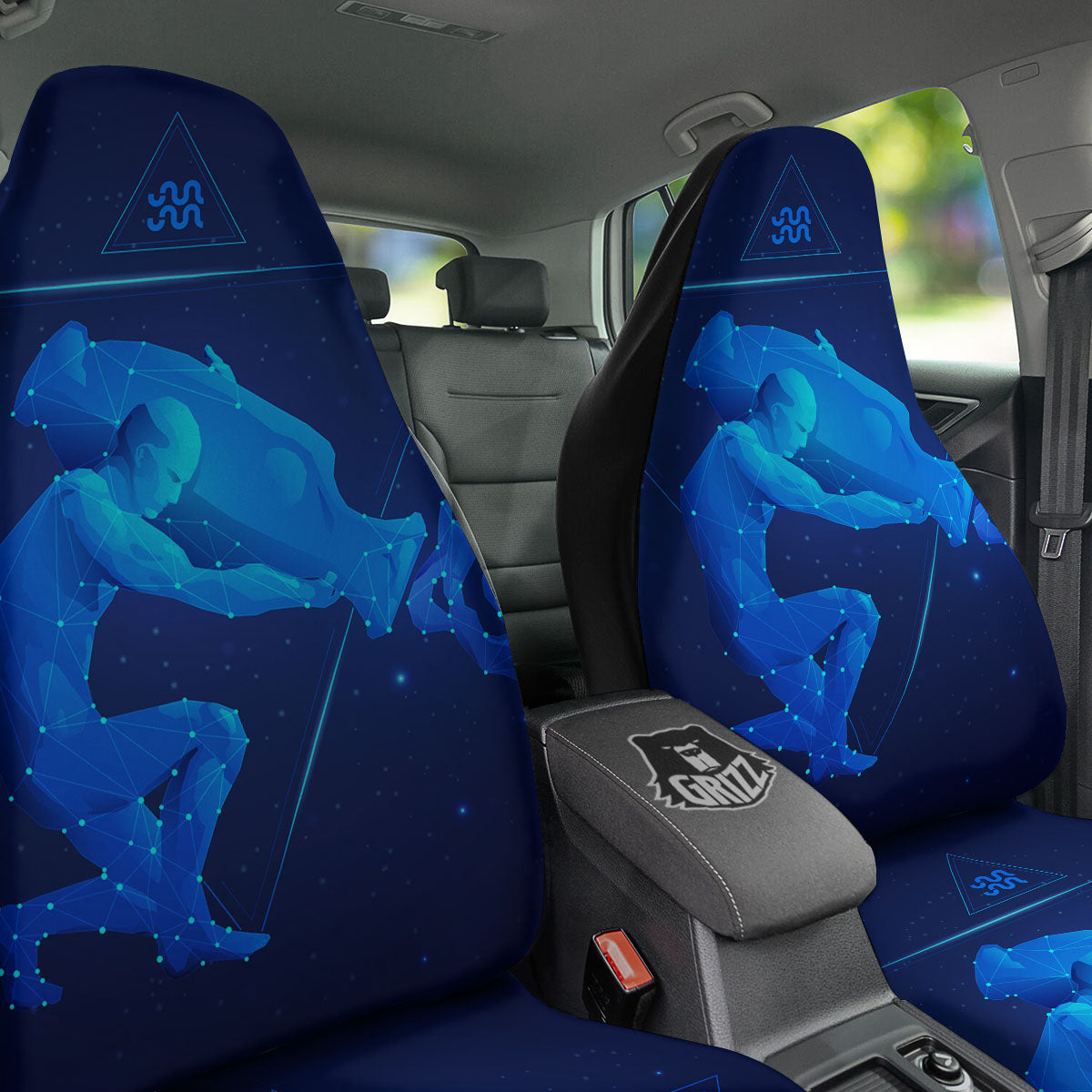 Astrological And Aquarius Signs Print Car Seat Covers-grizzshop