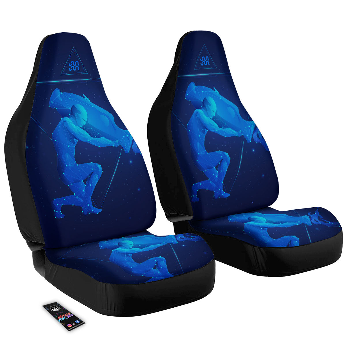 Astrological And Aquarius Signs Print Car Seat Covers-grizzshop