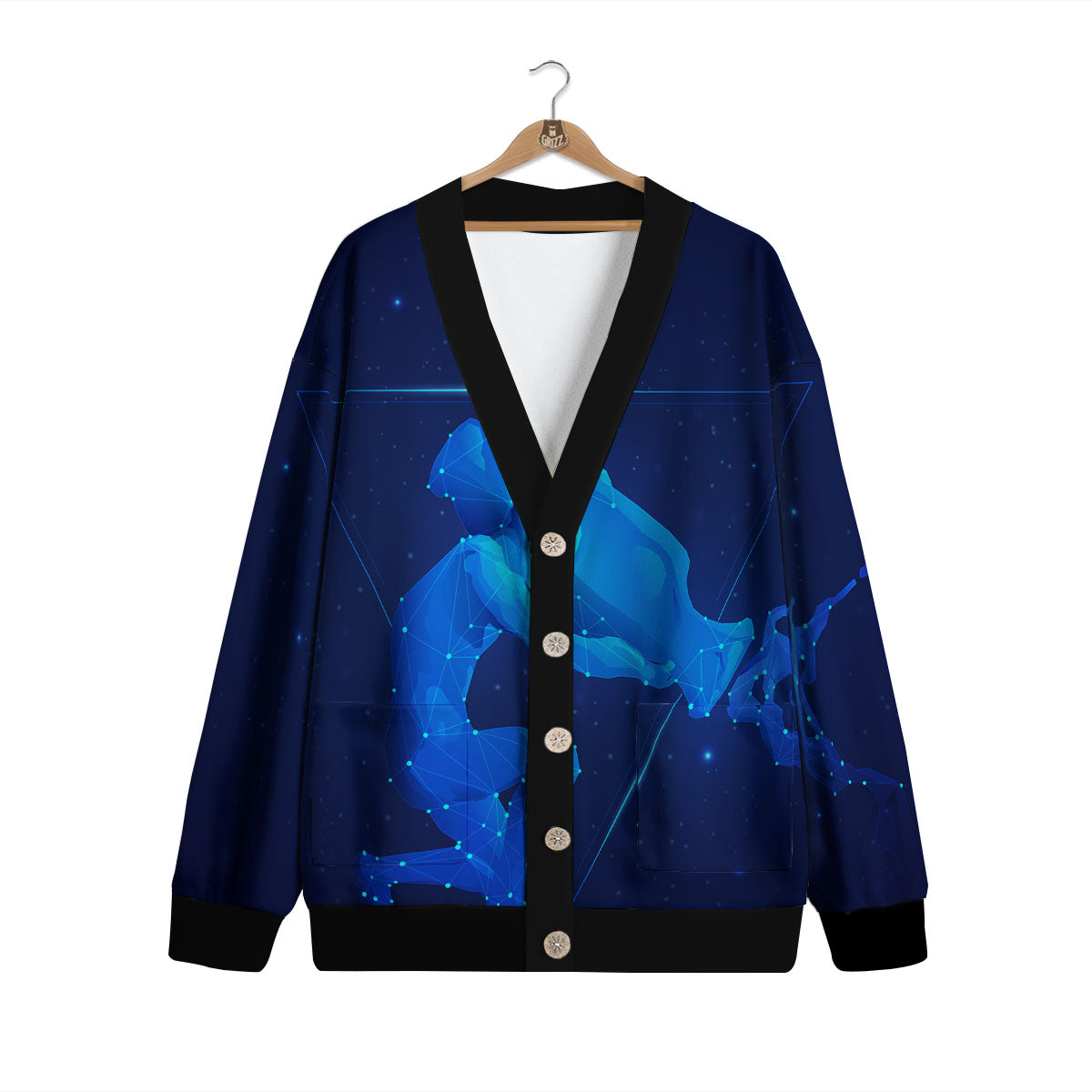 Astrological And Aquarius Signs Print Cardigan-grizzshop