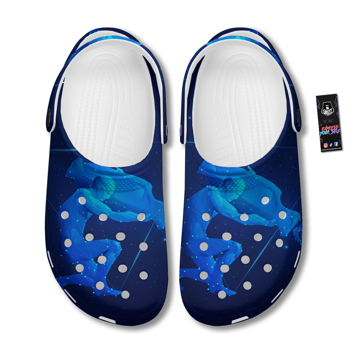 Astrological And Aquarius Signs Print Clog-grizzshop