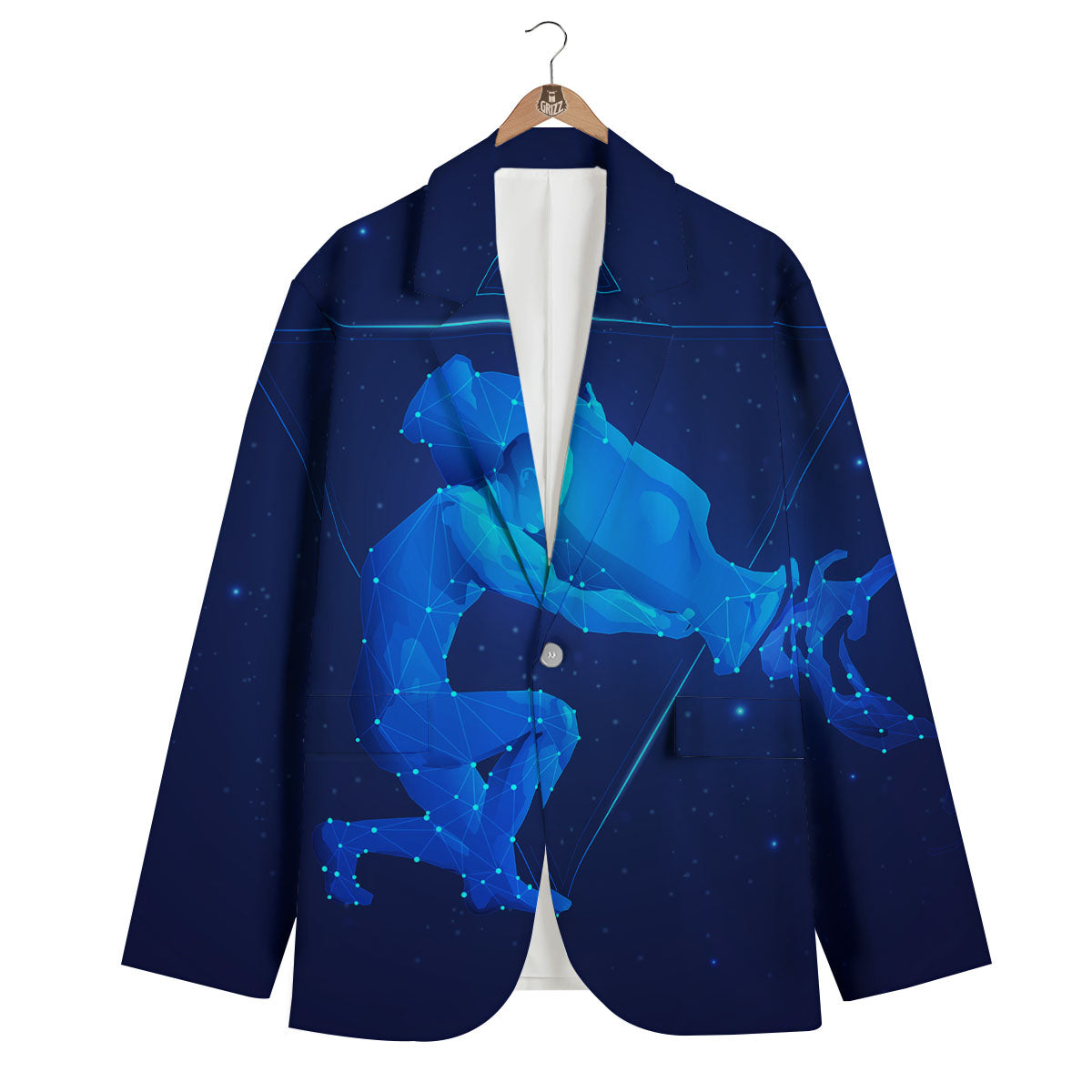 Astrological And Aquarius Signs Print Men's Blazer-grizzshop