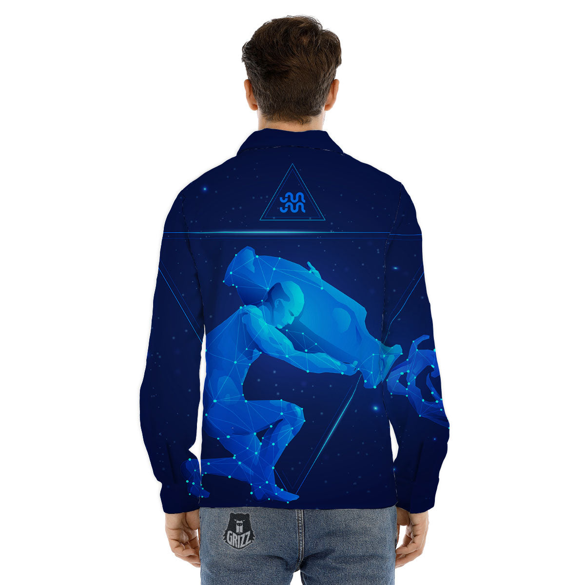 Astrological And Aquarius Signs Print Men's Dress Shirts-grizzshop