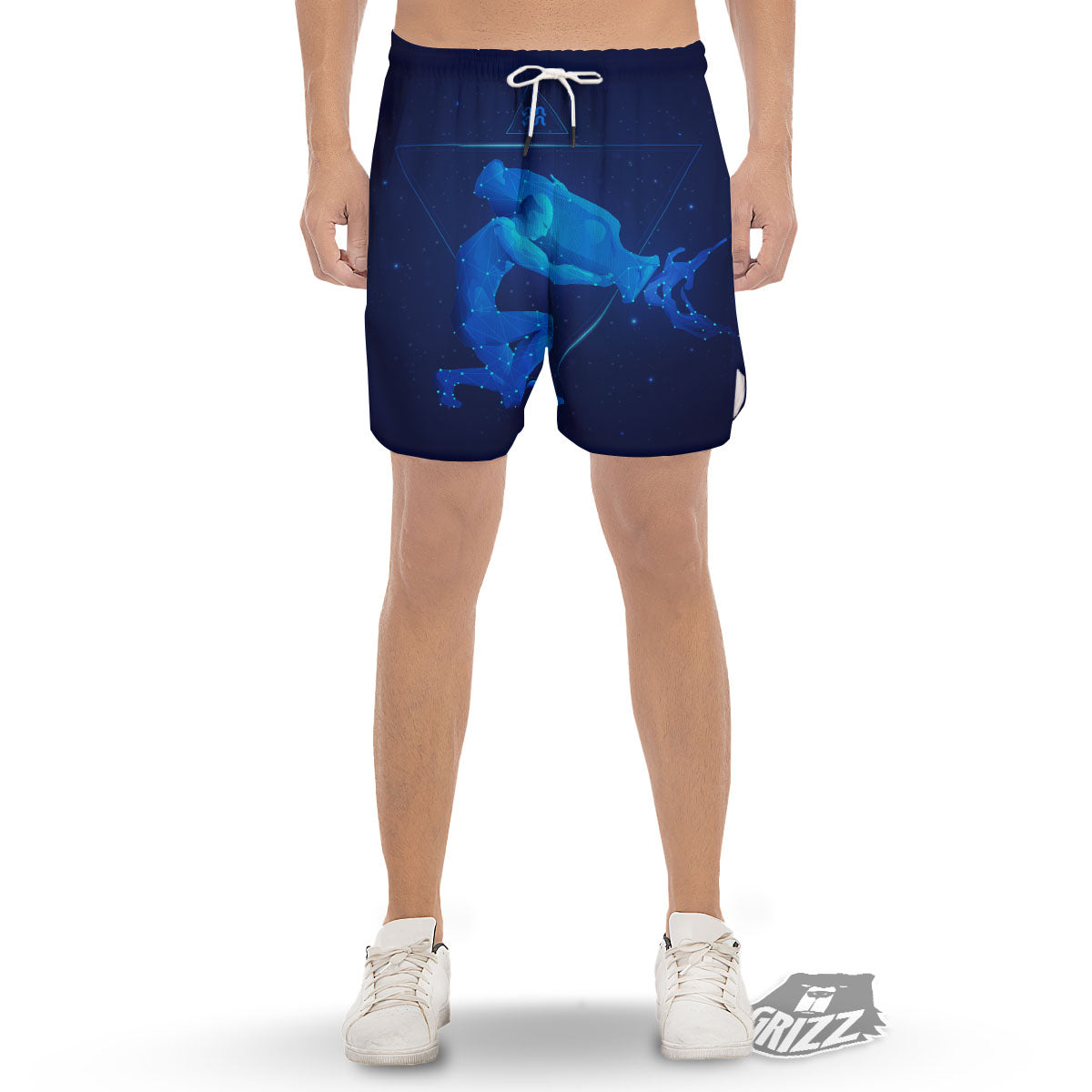 Astrological And Aquarius Signs Print Men's Gym Shorts-grizzshop