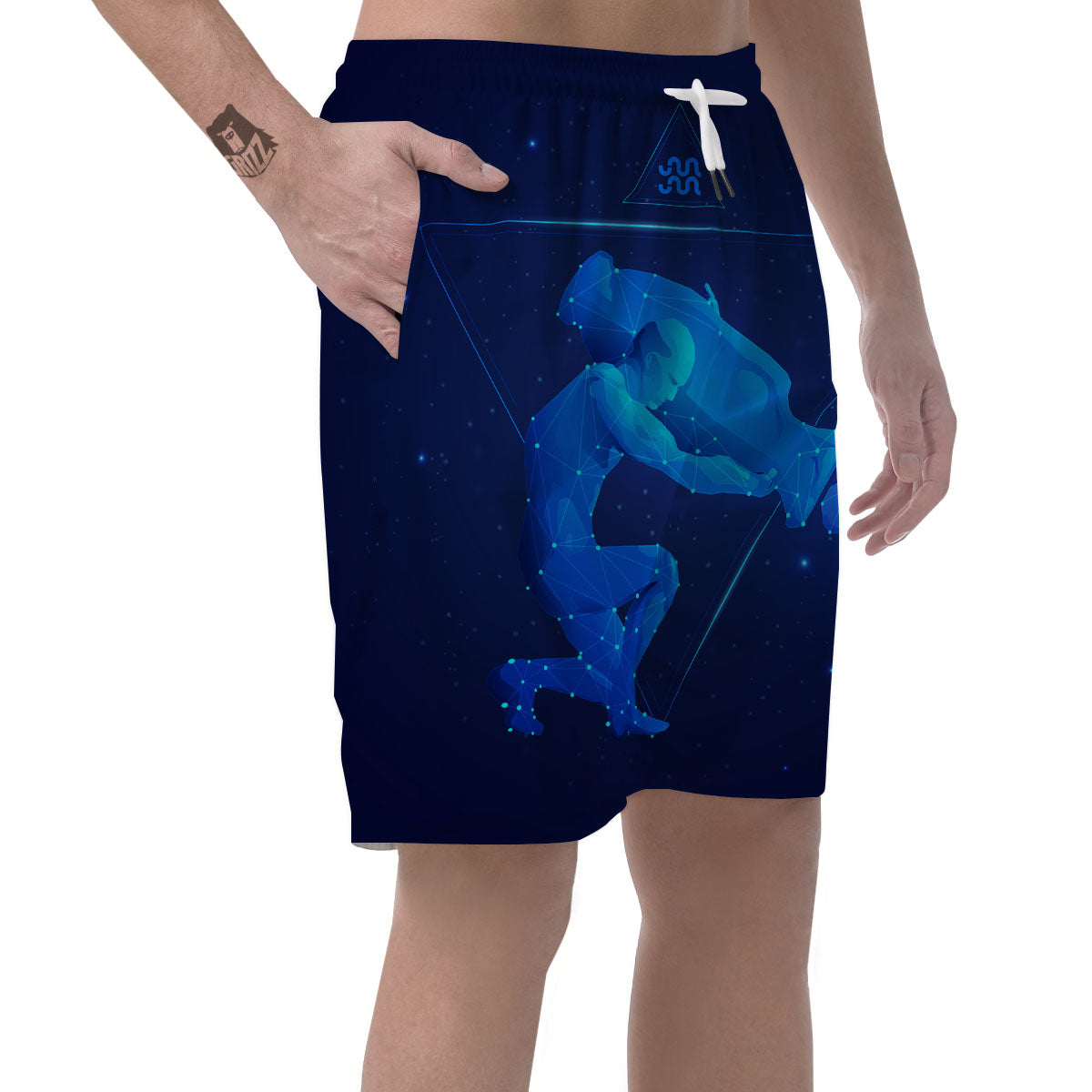 Astrological And Aquarius Signs Print Men's Shorts-grizzshop