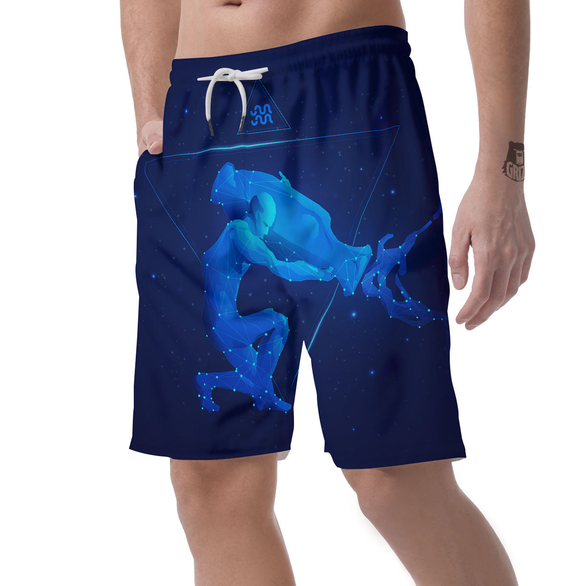 Astrological And Aquarius Signs Print Men's Shorts-grizzshop