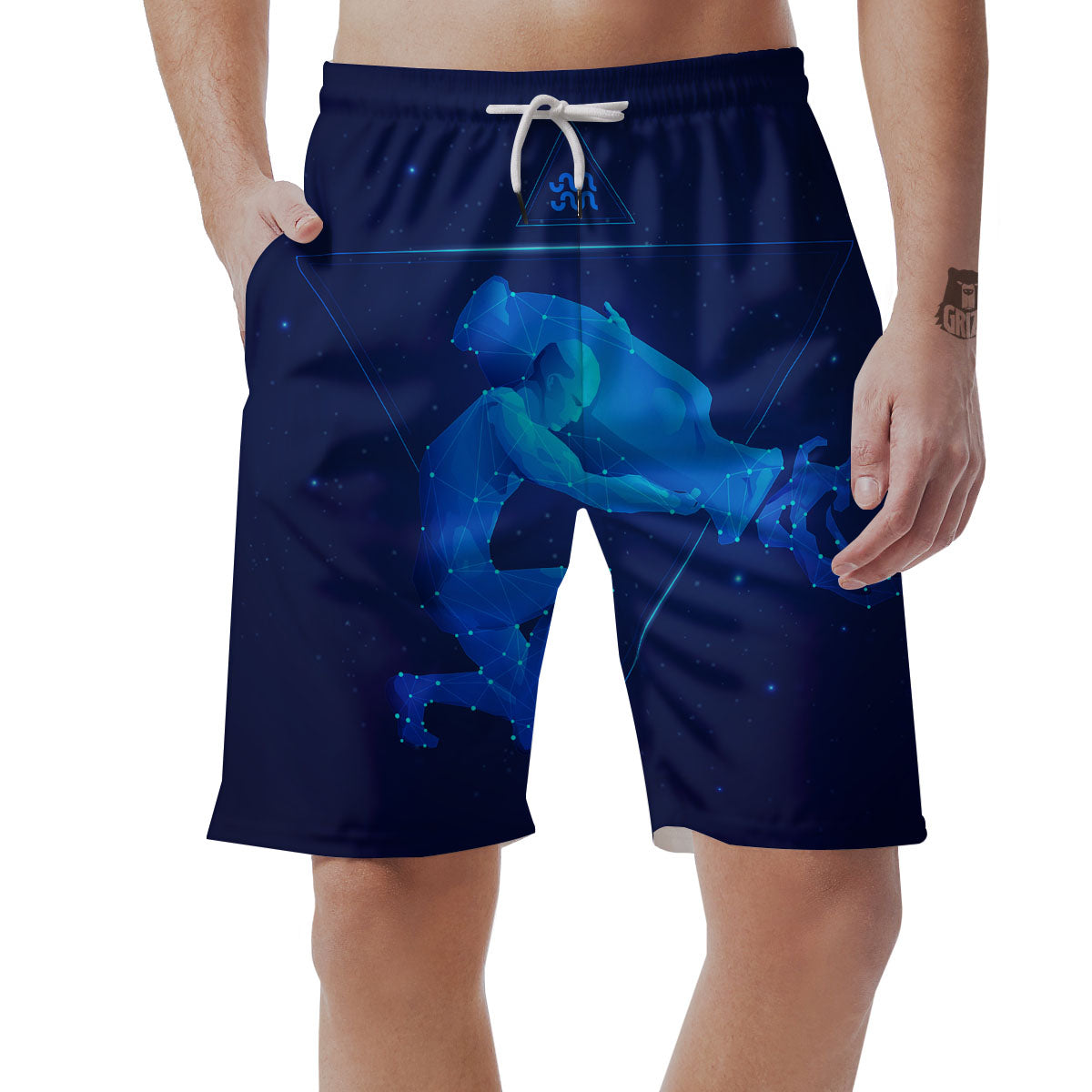 Astrological And Aquarius Signs Print Men's Shorts-grizzshop