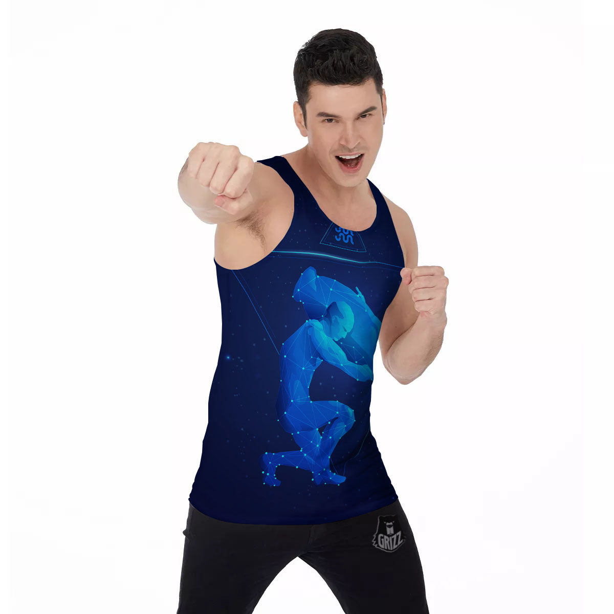 Astrological And Aquarius Signs Print Men's Tank Top-grizzshop