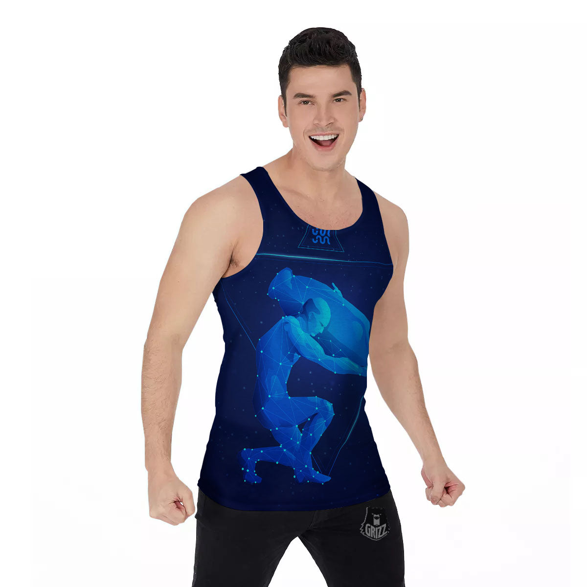 Astrological And Aquarius Signs Print Men's Tank Top-grizzshop