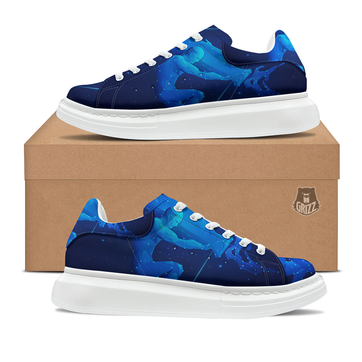 Astrological And Aquarius Signs Print Platform Shoes-grizzshop