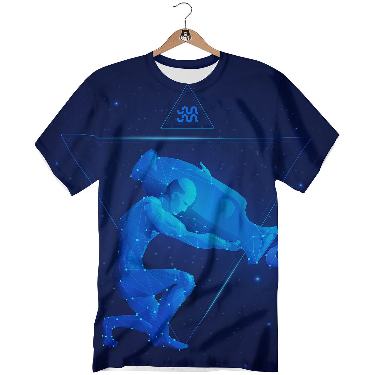 Astrological And Aquarius Signs Print T-Shirt-grizzshop