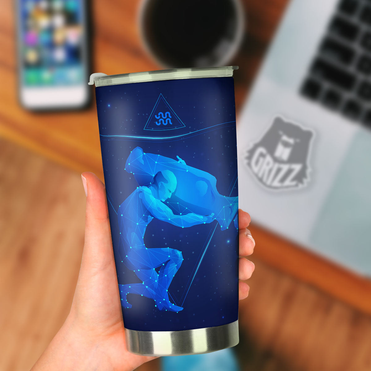 Astrological And Aquarius Signs Print Tumbler-grizzshop