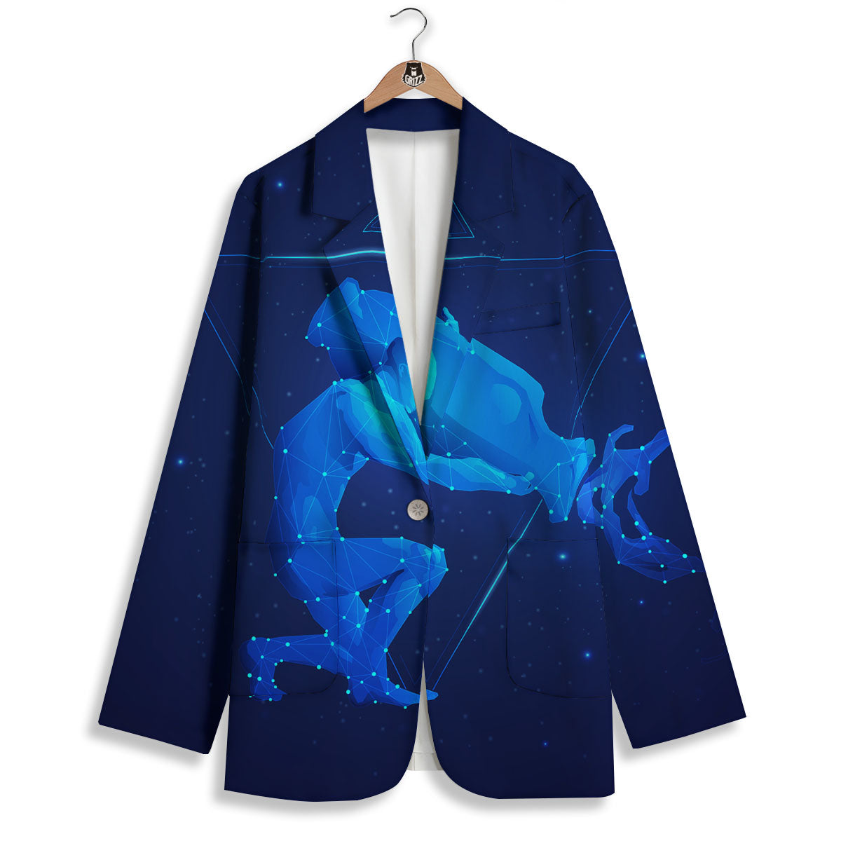 Astrological And Aquarius Signs Print Women's Blazer-grizzshop
