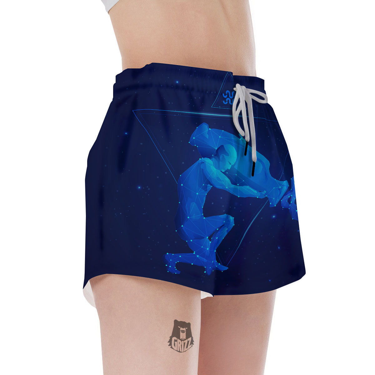 Astrological And Aquarius Signs Print Women's Shorts-grizzshop