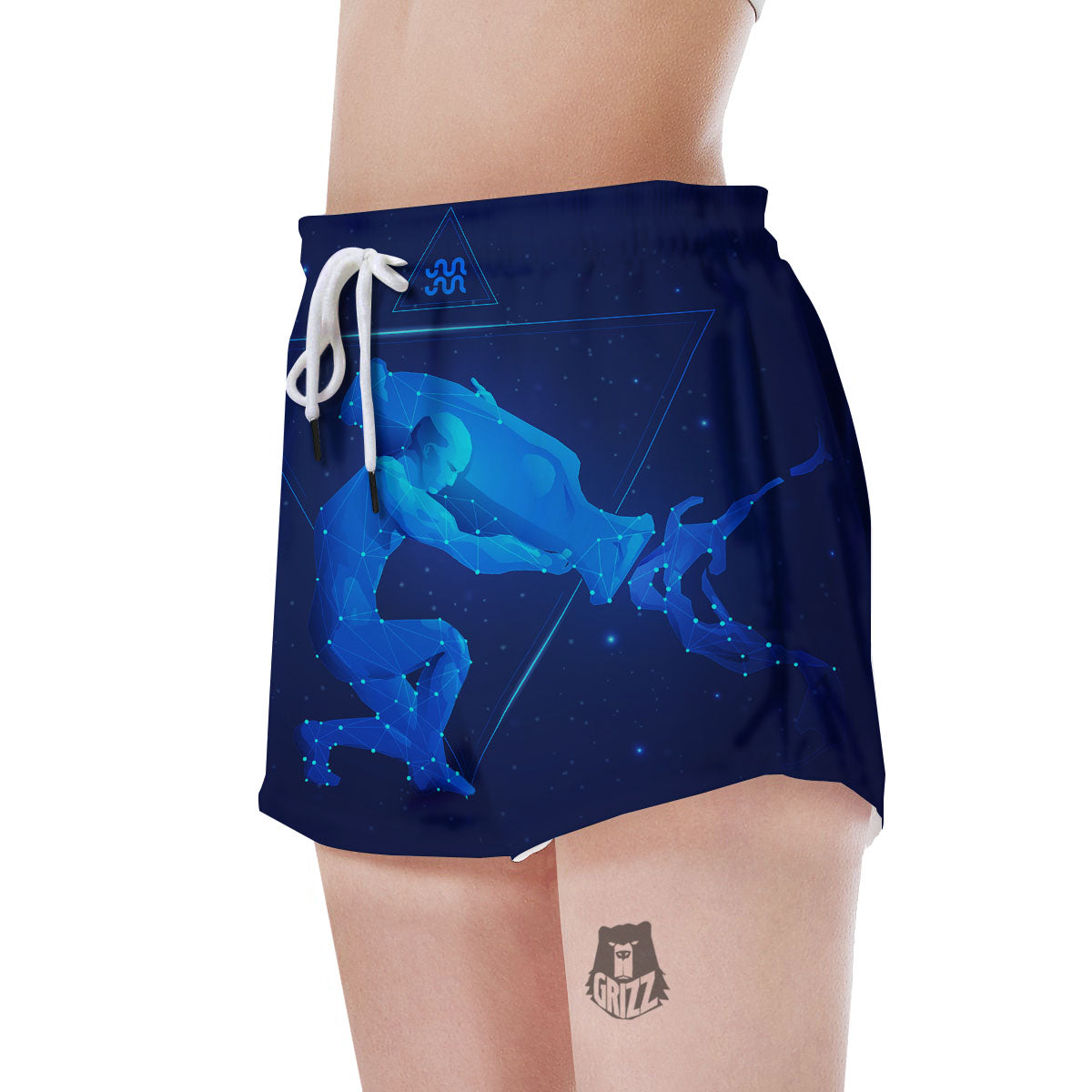 Astrological And Aquarius Signs Print Women's Shorts-grizzshop