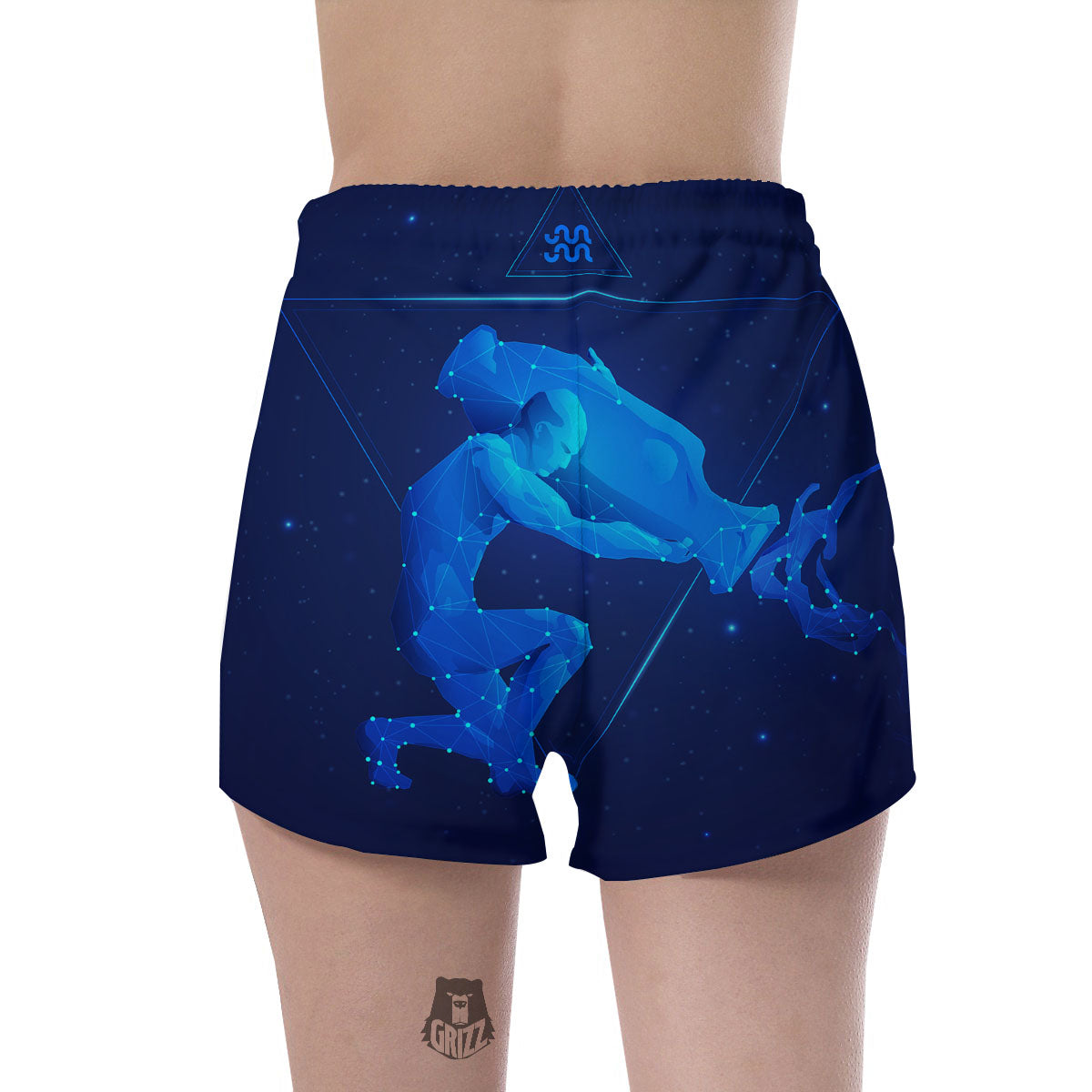 Astrological And Aquarius Signs Print Women's Shorts-grizzshop