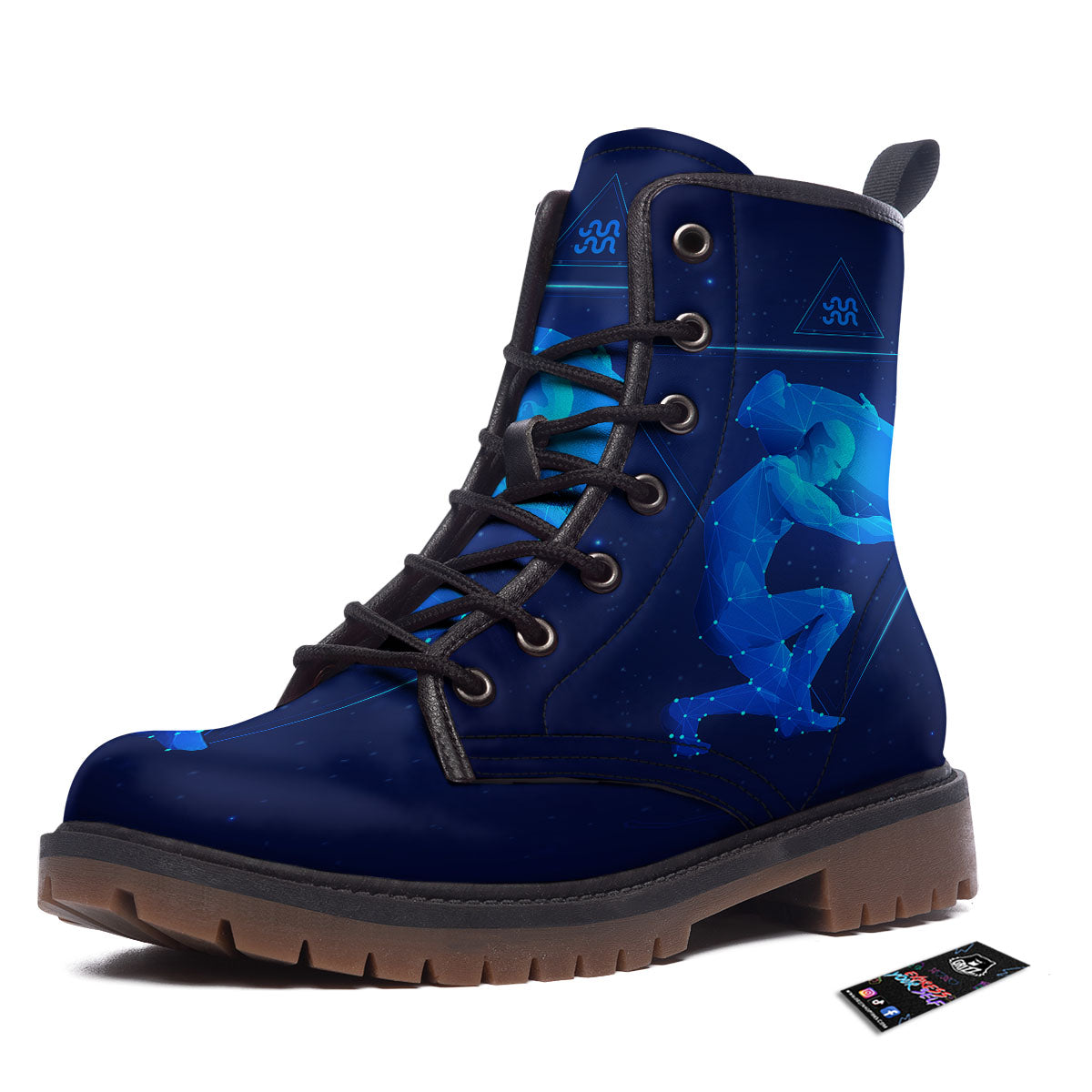 Astrological And Aquarius Signs Print Work Boots-grizzshop