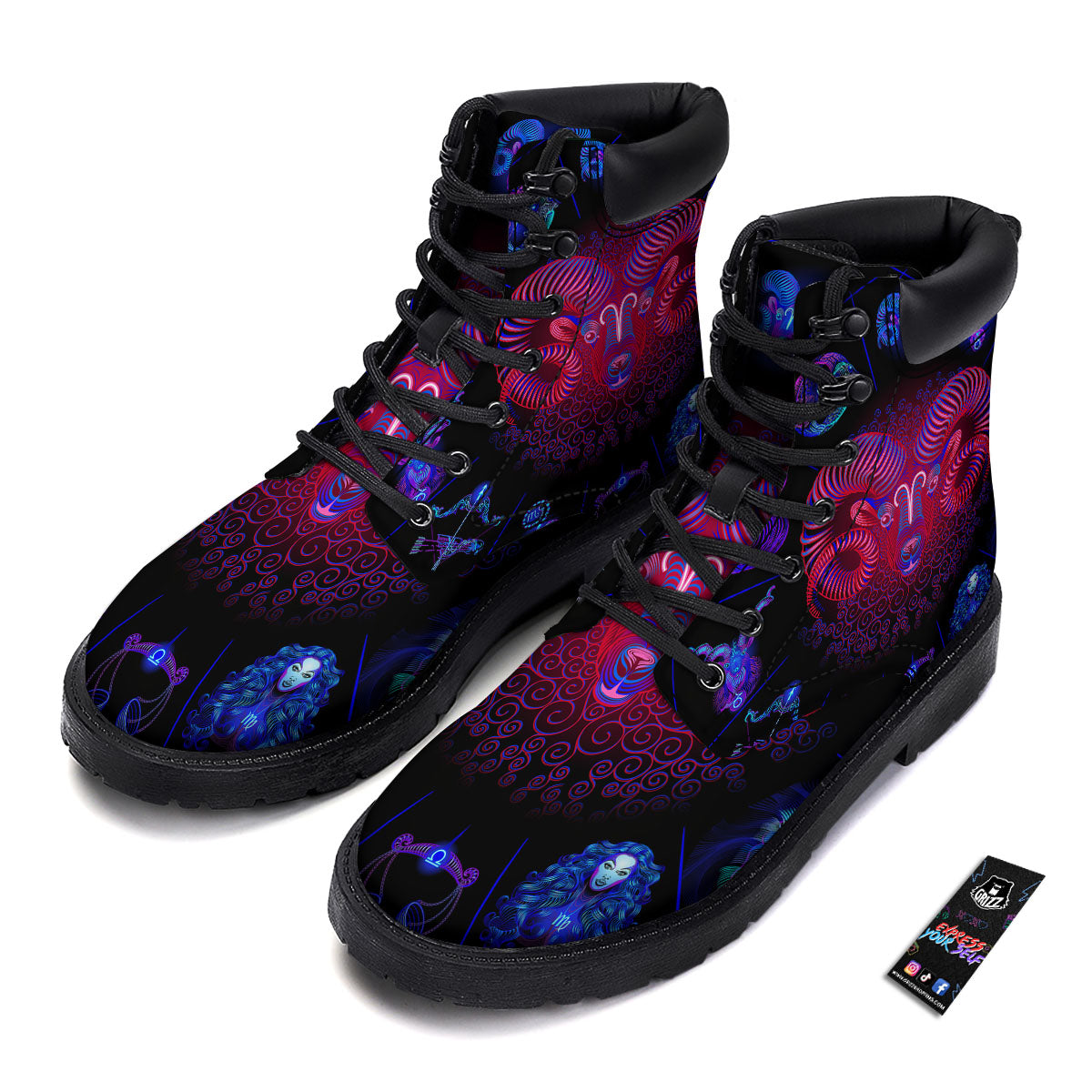 Astrological And Aries Signs Print Boots-grizzshop