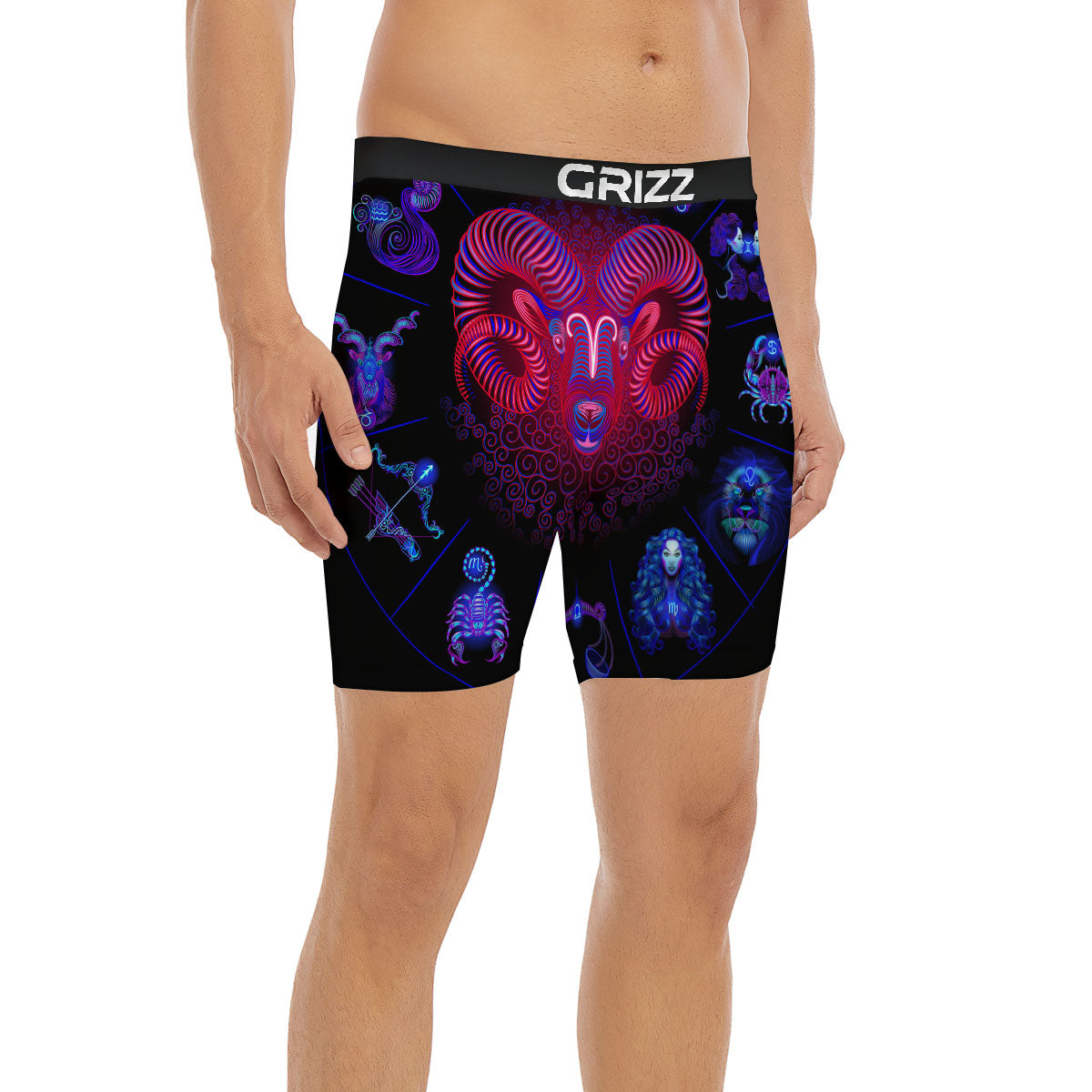 Astrological And Aries Signs Print Boxer Briefs-grizzshop