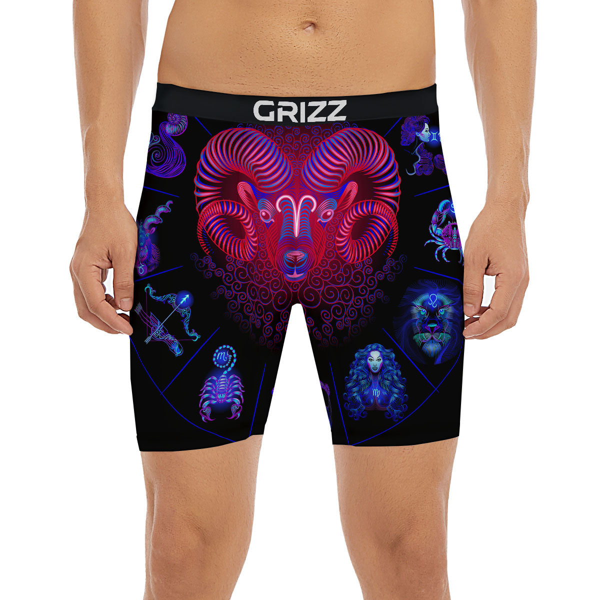 Astrological And Aries Signs Print Boxer Briefs-grizzshop