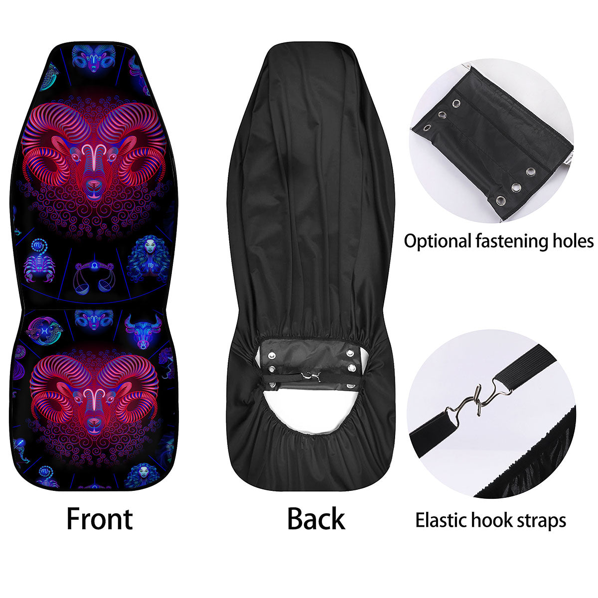 Astrological And Aries Signs Print Car Seat Covers-grizzshop