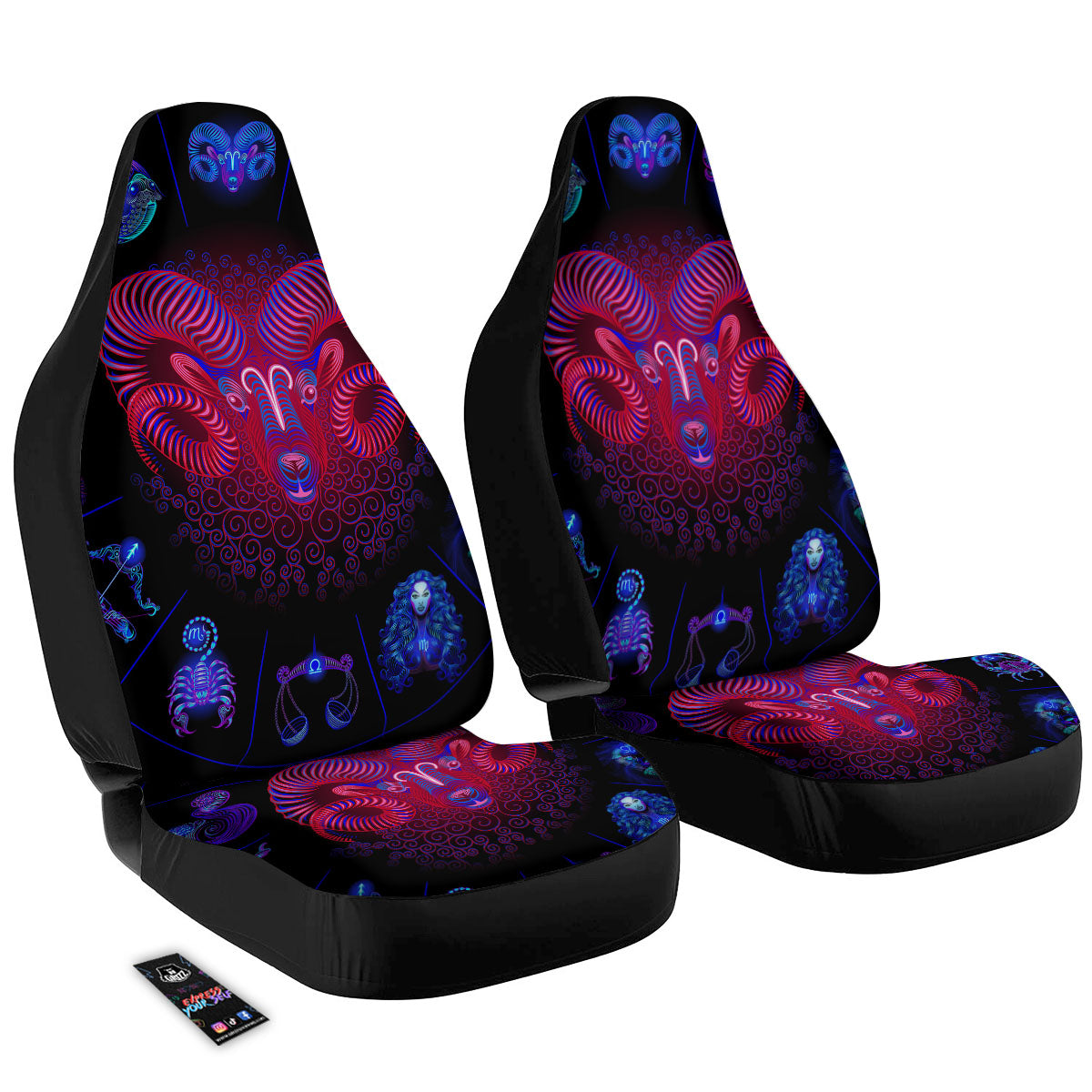 Astrological And Aries Signs Print Car Seat Covers-grizzshop