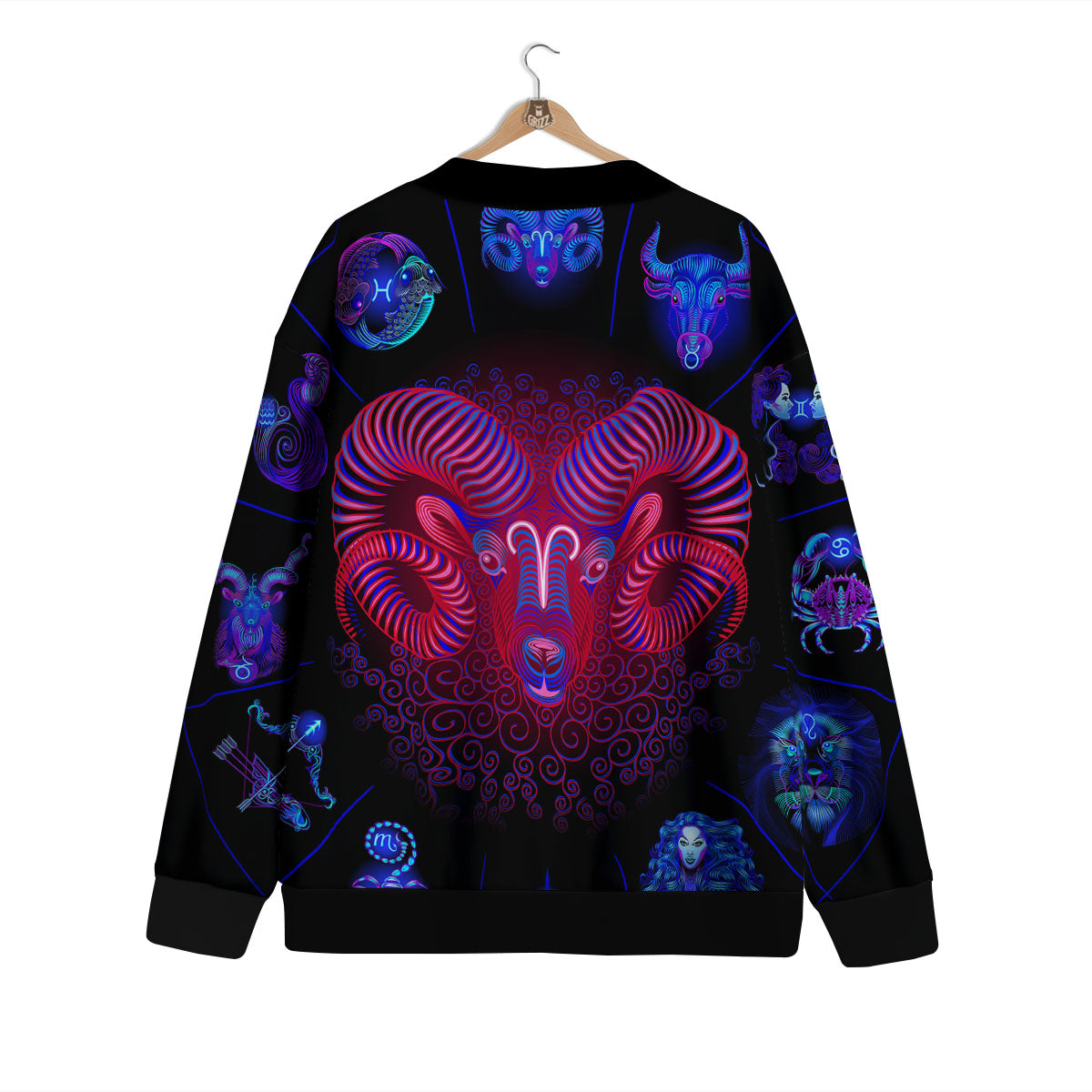 Astrological And Aries Signs Print Cardigan-grizzshop