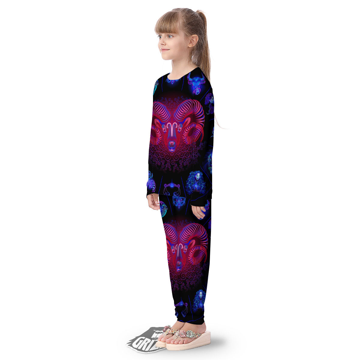 Astrological And Aries Signs Print Kid's Pajamas-grizzshop
