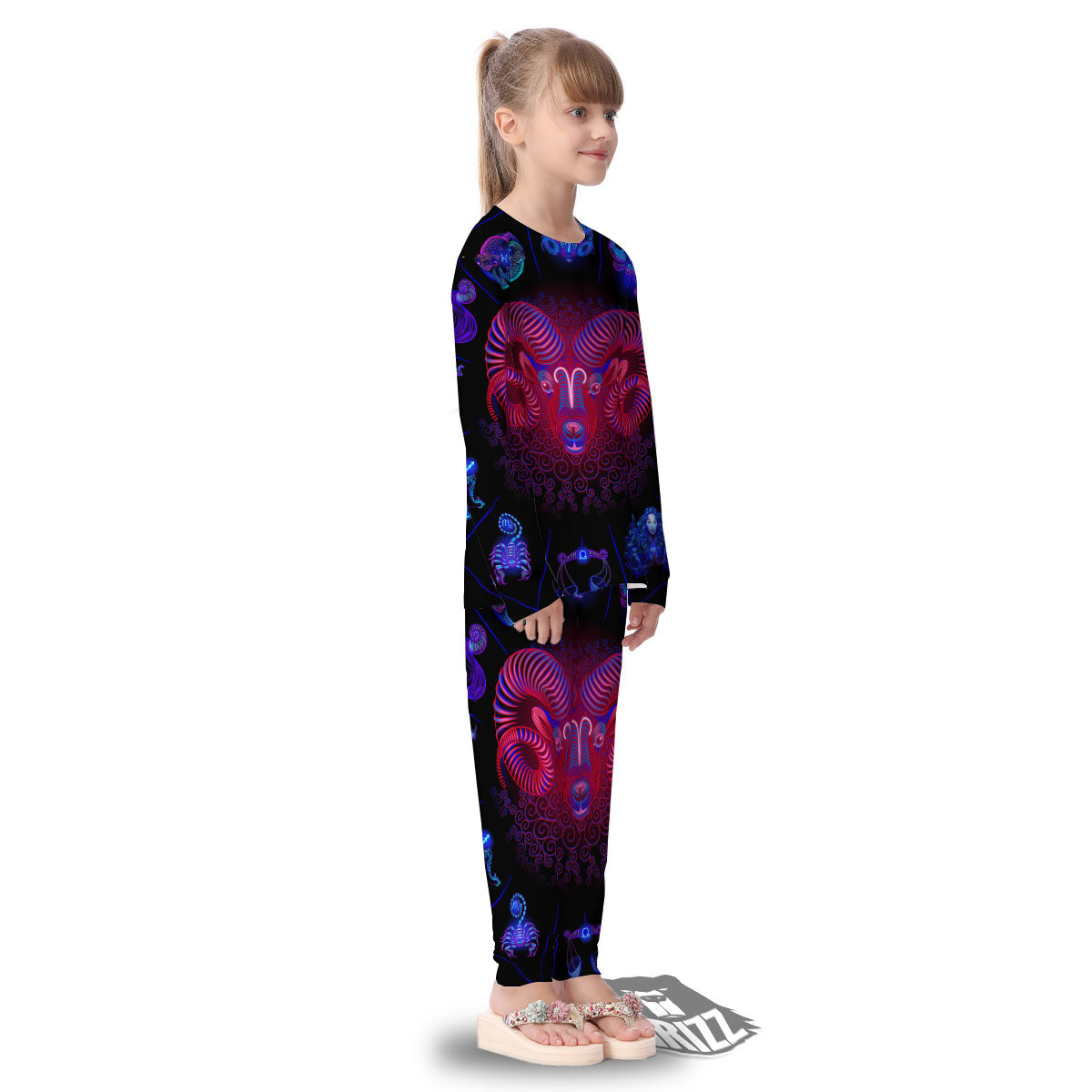 Astrological And Aries Signs Print Kid's Pajamas-grizzshop