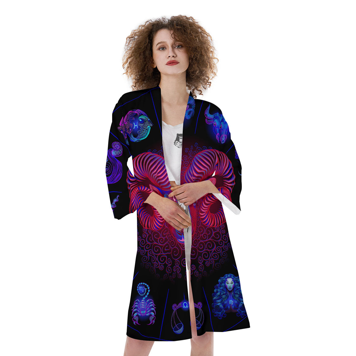 Astrological And Aries Signs Print Kimono-grizzshop