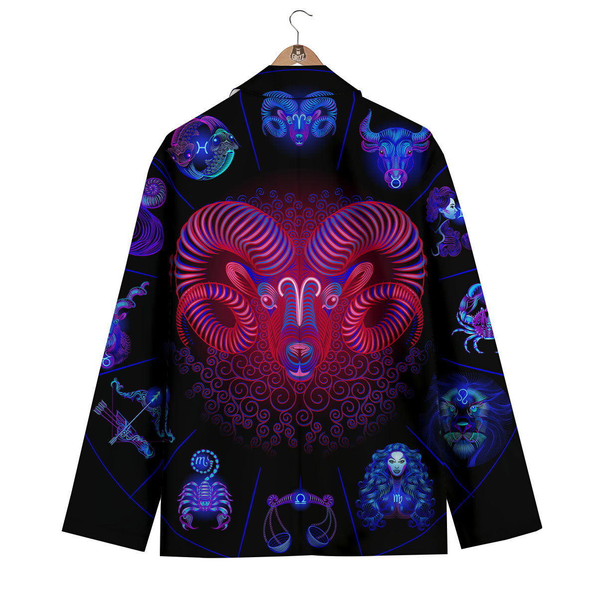 Astrological And Aries Signs Print Men's Blazer-grizzshop