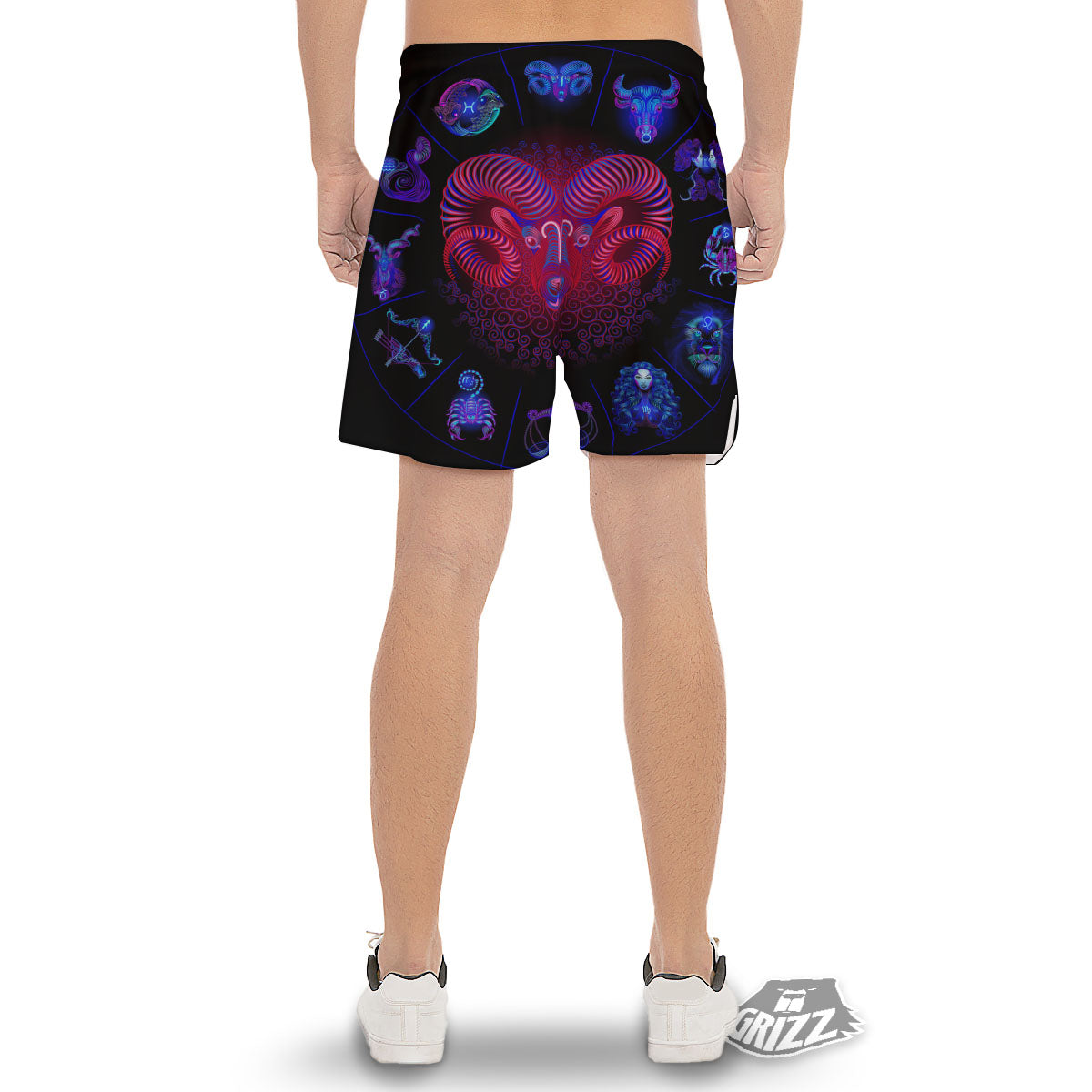 Astrological And Aries Signs Print Men's Gym Shorts-grizzshop