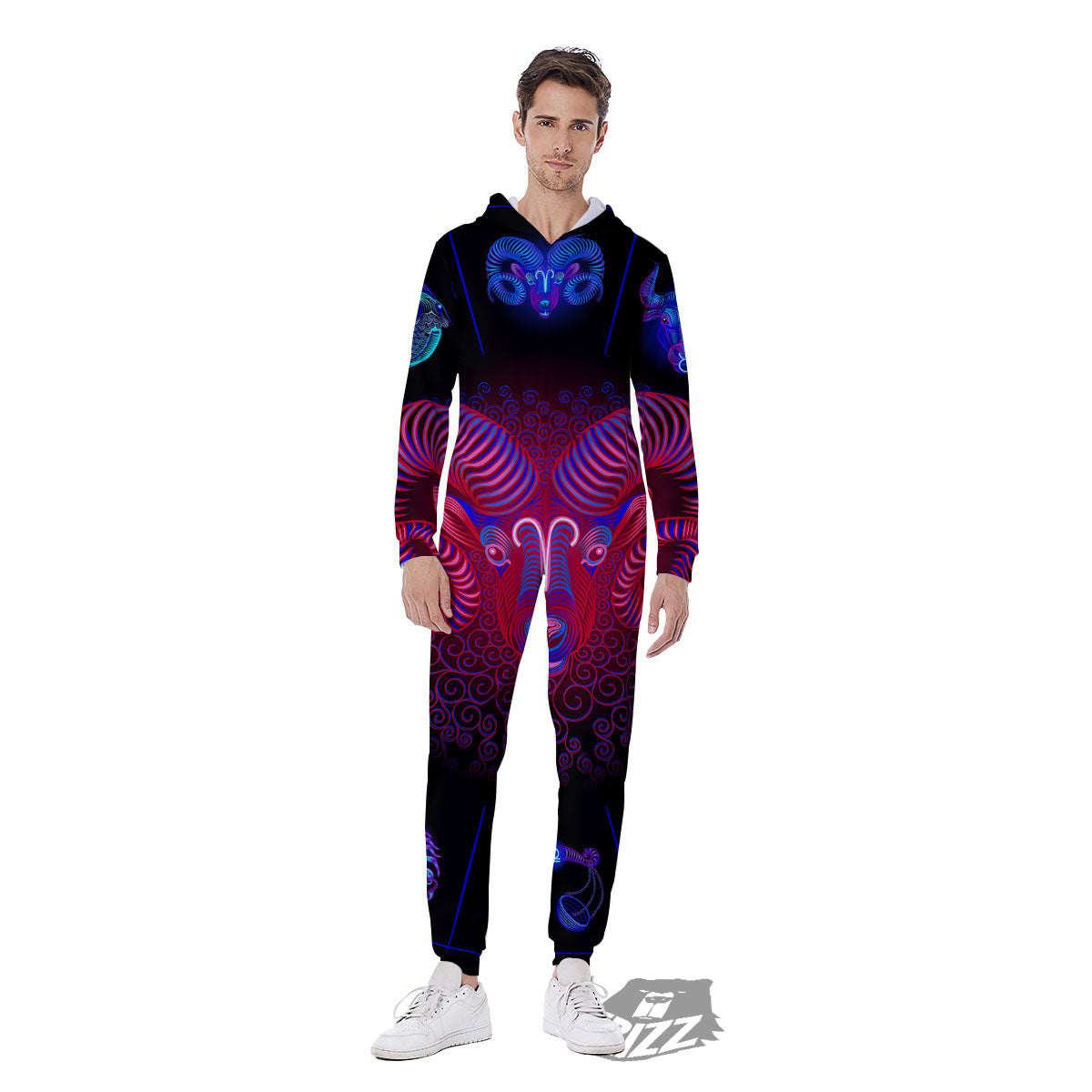 Astrological And Aries Signs Print Men's Jumpsuit-grizzshop