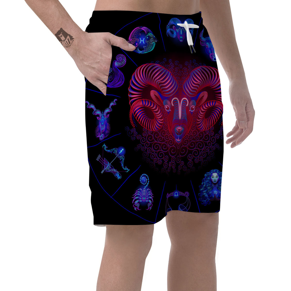 Astrological And Aries Signs Print Men's Shorts-grizzshop