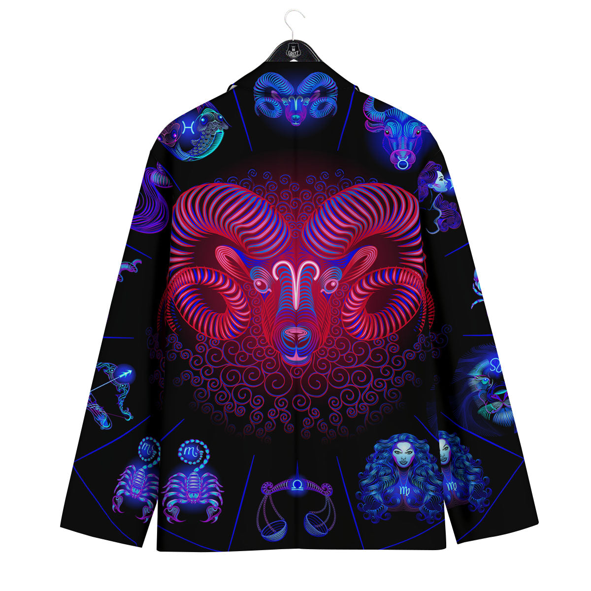 Astrological And Aries Signs Print Men's Sport Coat-grizzshop