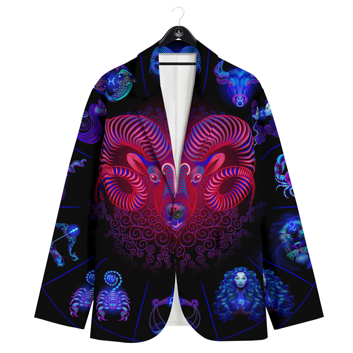 Astrological And Aries Signs Print Men's Sport Coat-grizzshop