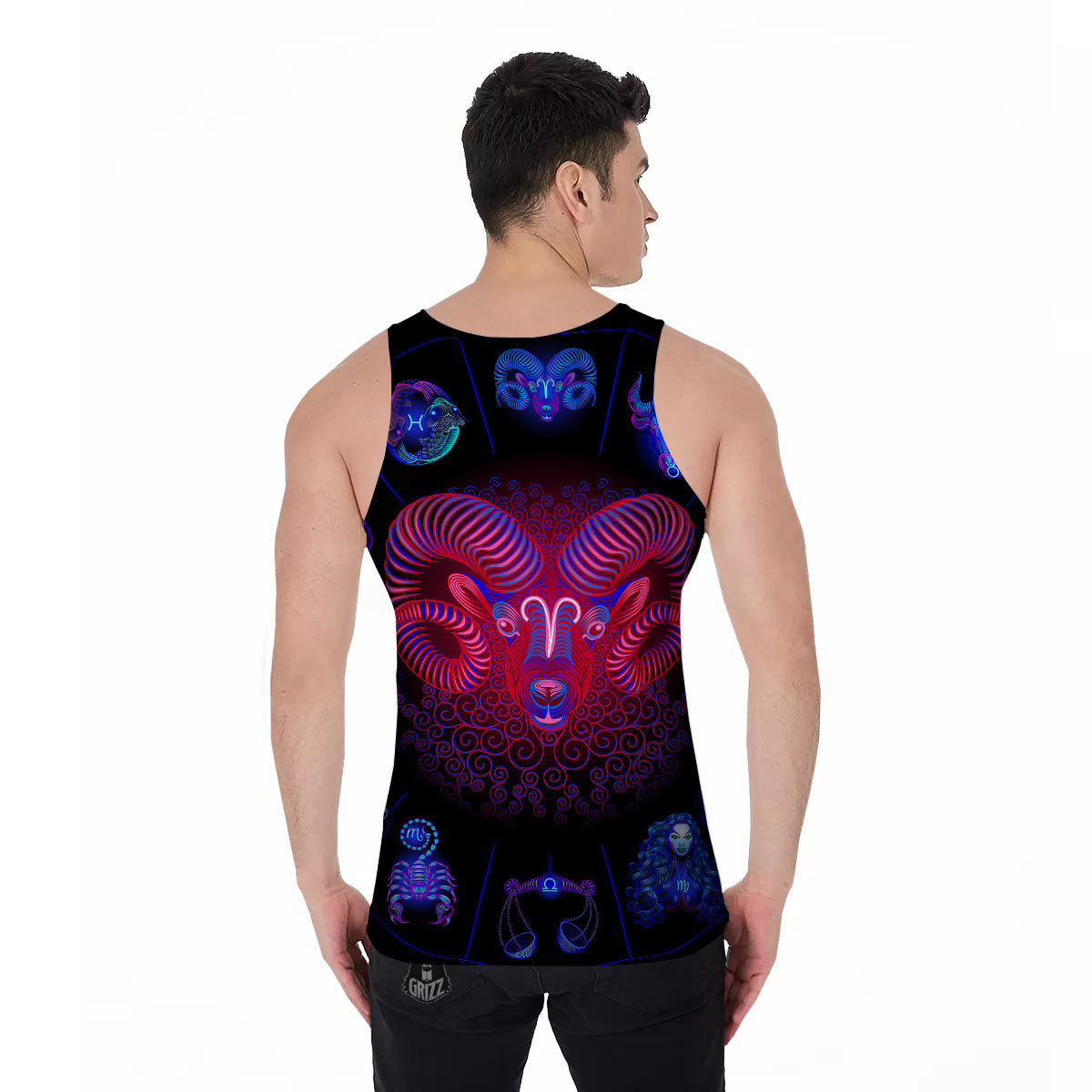 Astrological And Aries Signs Print Men's Tank Top-grizzshop