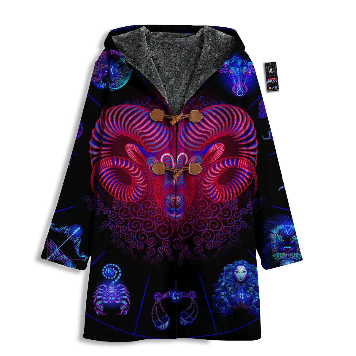 Astrological And Aries Signs Print Men's Windbreaker Jacket-grizzshop