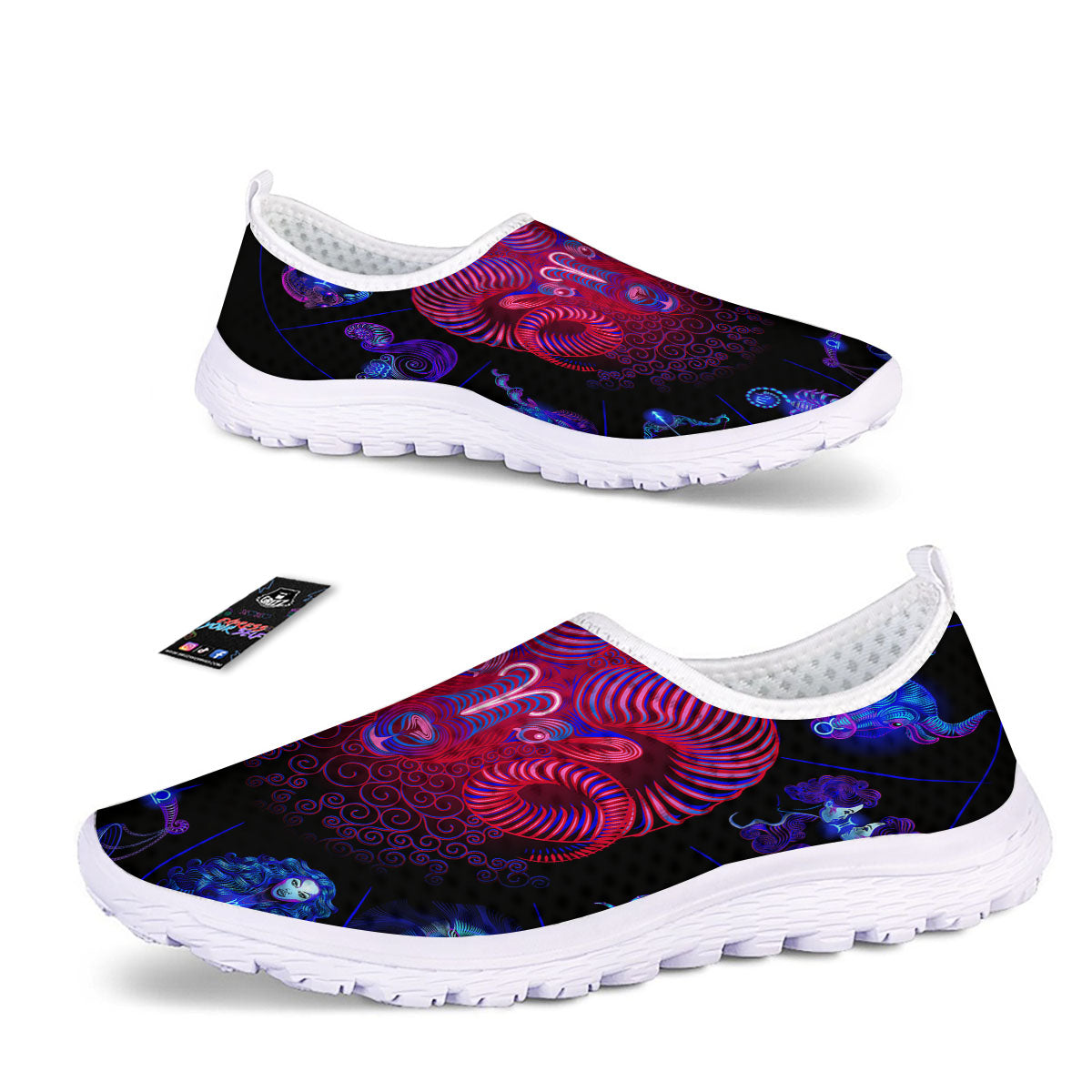Astrological And Aries Signs Print Nurse Shoes-grizzshop
