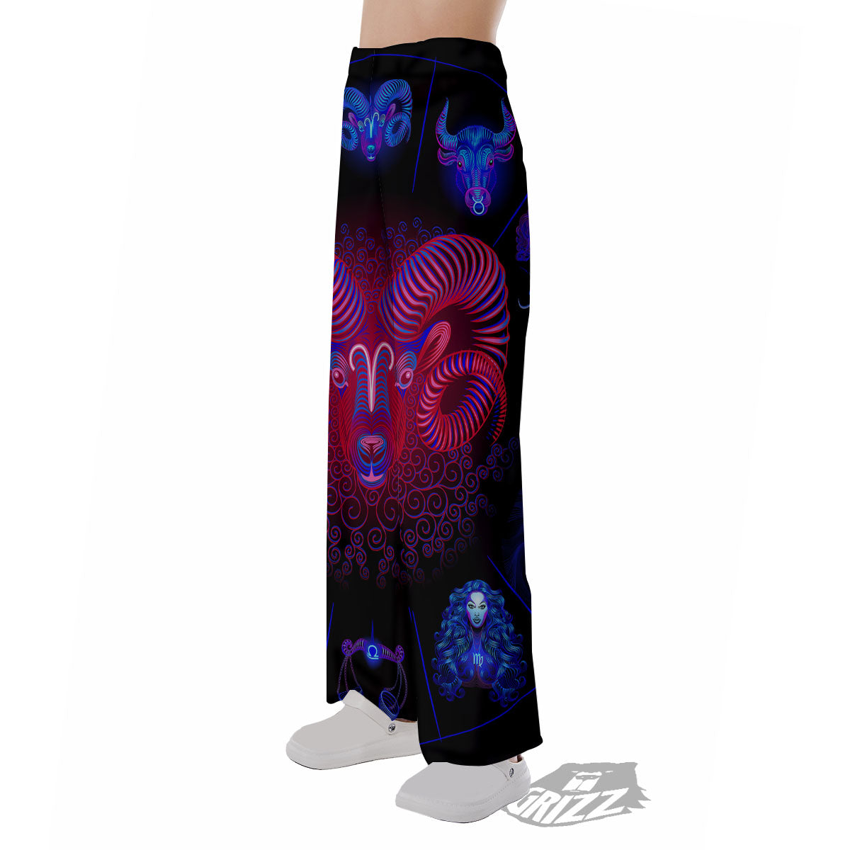 Astrological And Aries Signs Print Pajama Pants-grizzshop