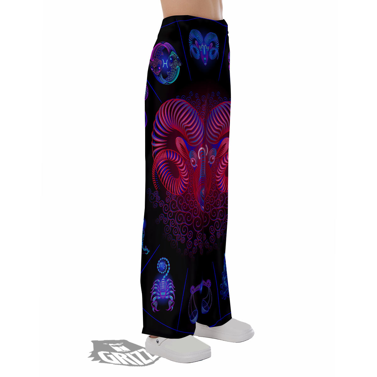 Astrological And Aries Signs Print Pajama Pants-grizzshop