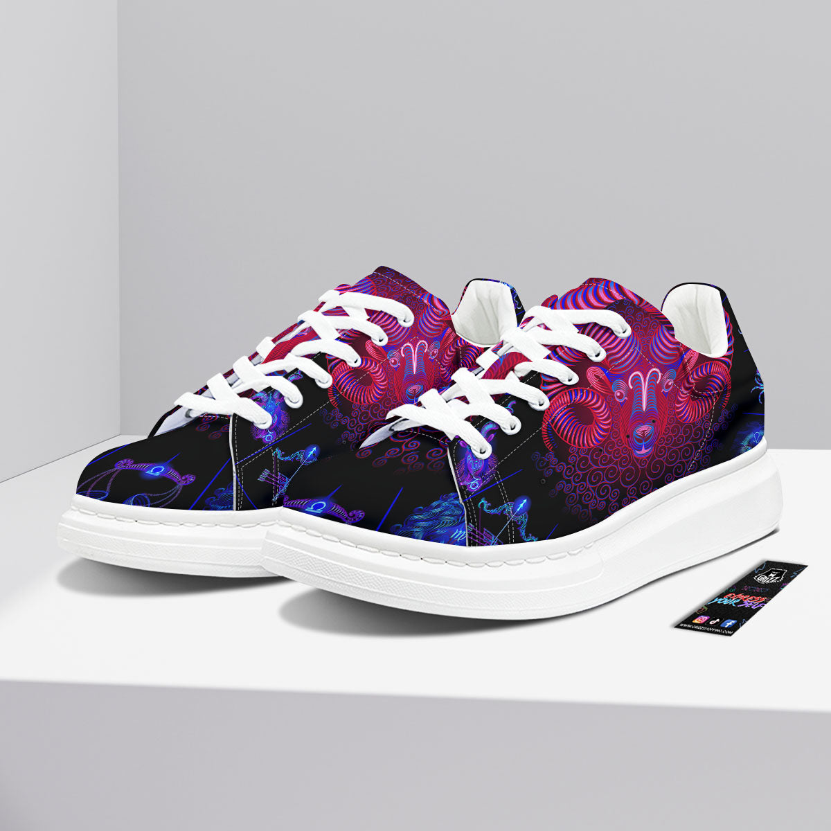 Astrological And Aries Signs Print Platform Shoes-grizzshop