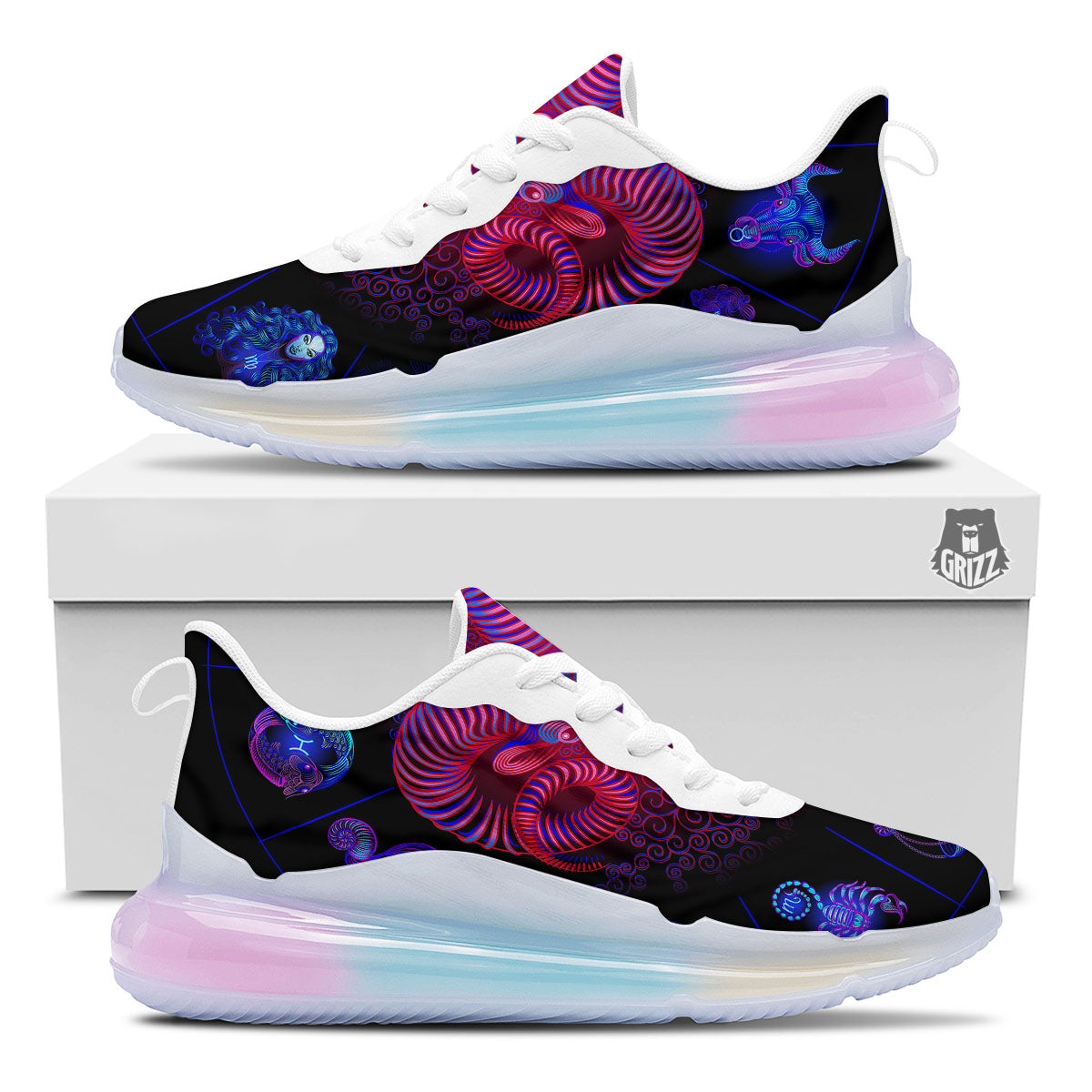 Astrological And Aries Signs Print Running Sneakers-grizzshop