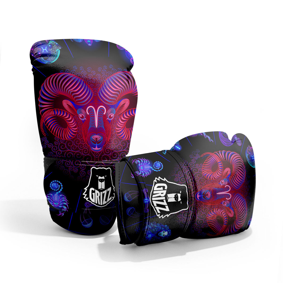 Astrological And Aries Signs Print Pro Boxing Glove