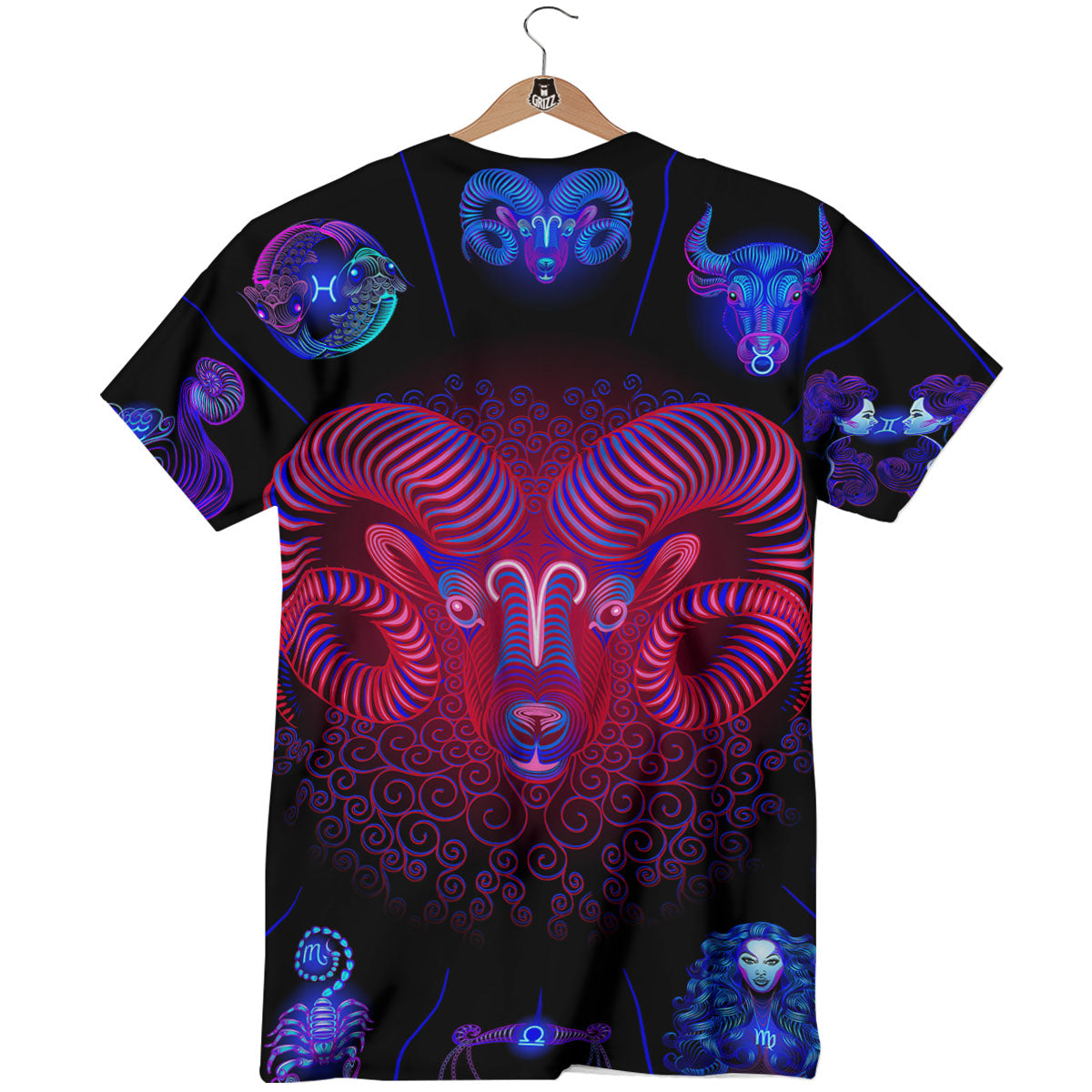 Astrological And Aries Signs Print T-Shirt-grizzshop
