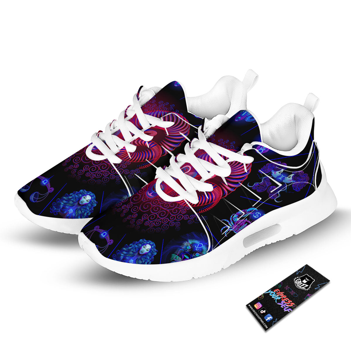 Astrological And Aries Signs Print Tennis Shoes-grizzshop
